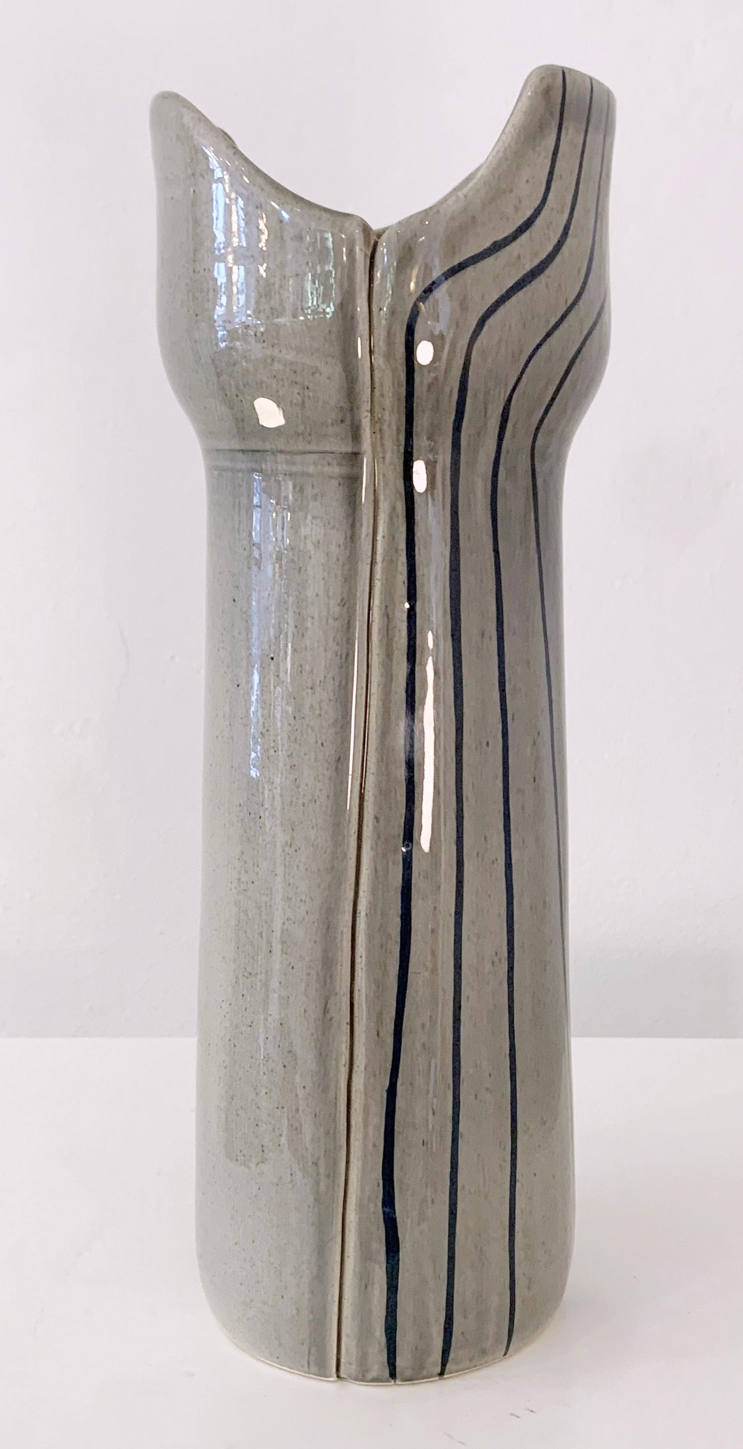 Mid-Century Signed Grey Emailled Ceramic, 1960s 7