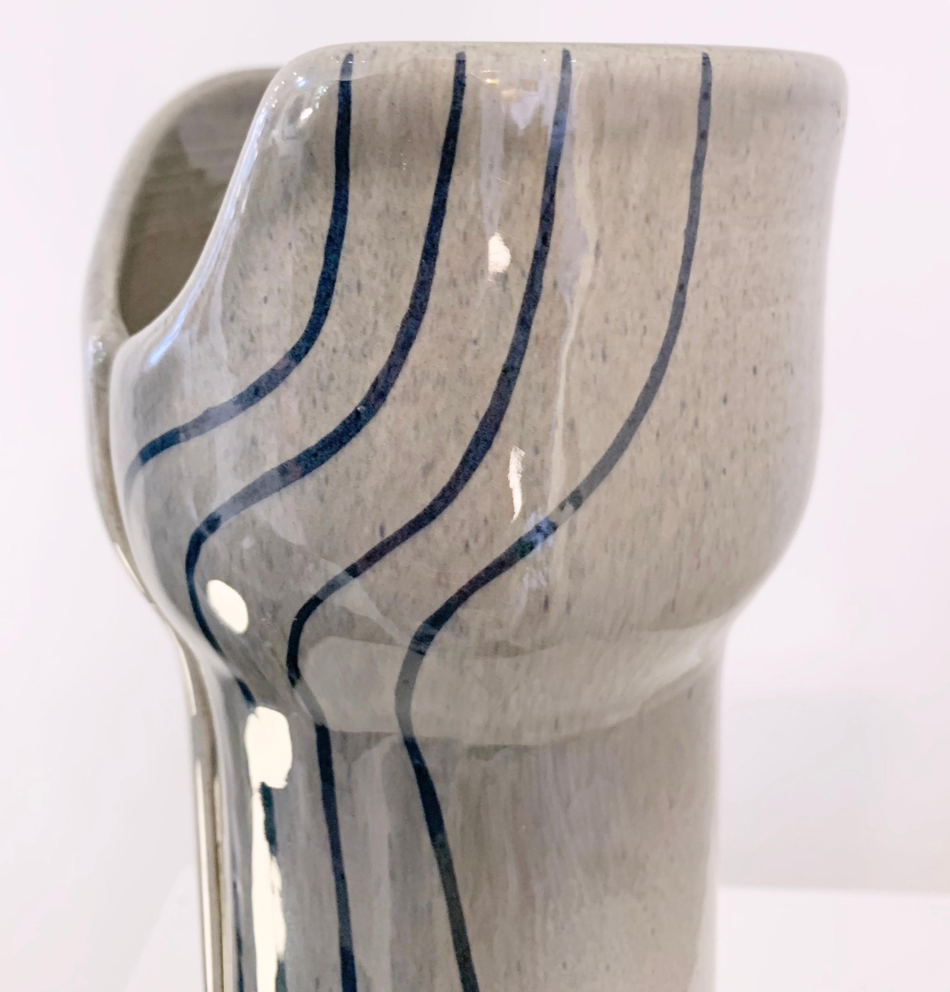 Mid-Century Signed Grey Emailled Ceramic, 1960s 3