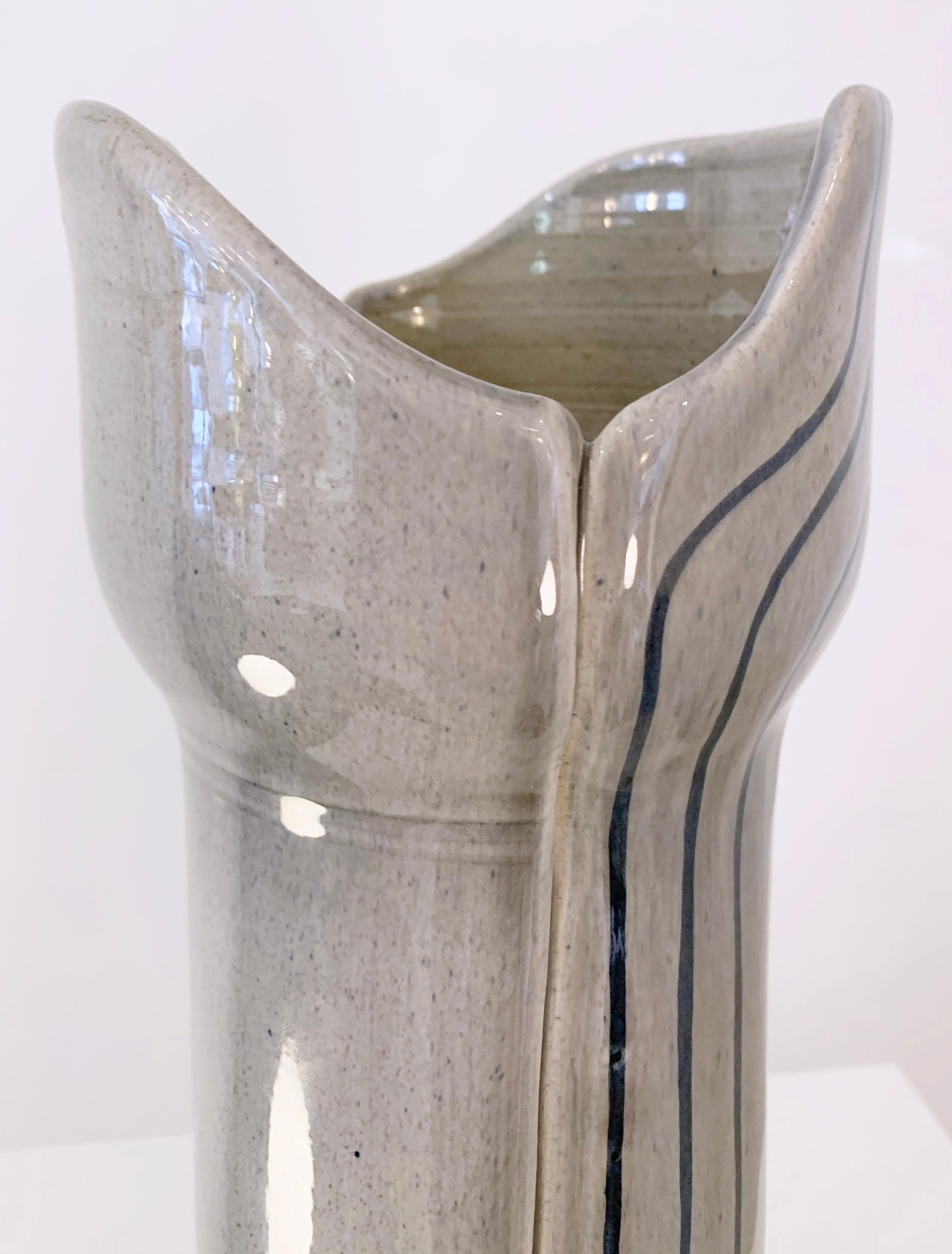 Mid-Century Signed Grey Emailled Ceramic, 1960s 4