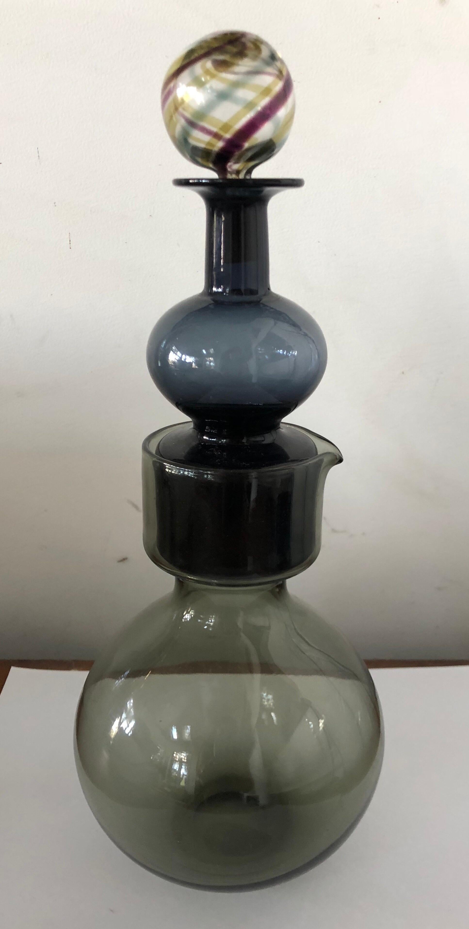 Midcentury Signed Kaj Franck Art Glass Decanter 