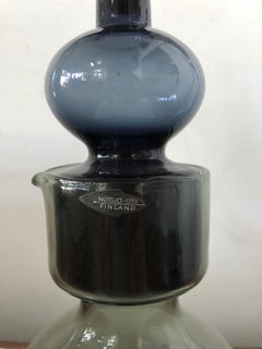 Midcentury Signed Kaj Franck Art Glass Decanter "Kremlin Bells" Finland, 1960