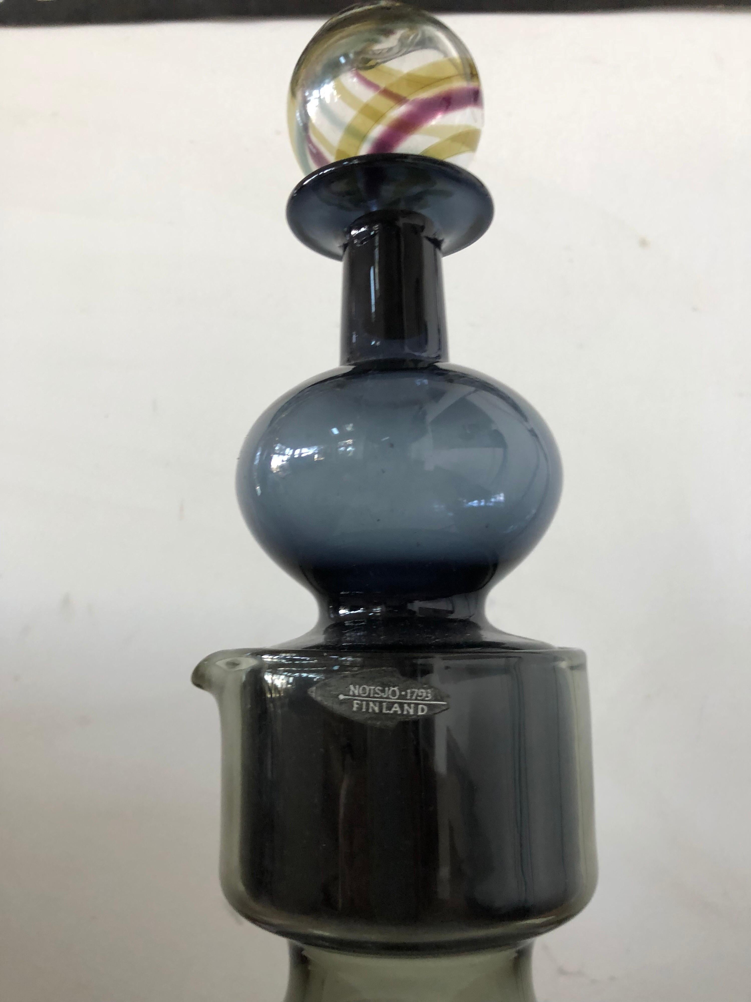 Midcentury Signed Kaj Franck Art Glass Decanter 