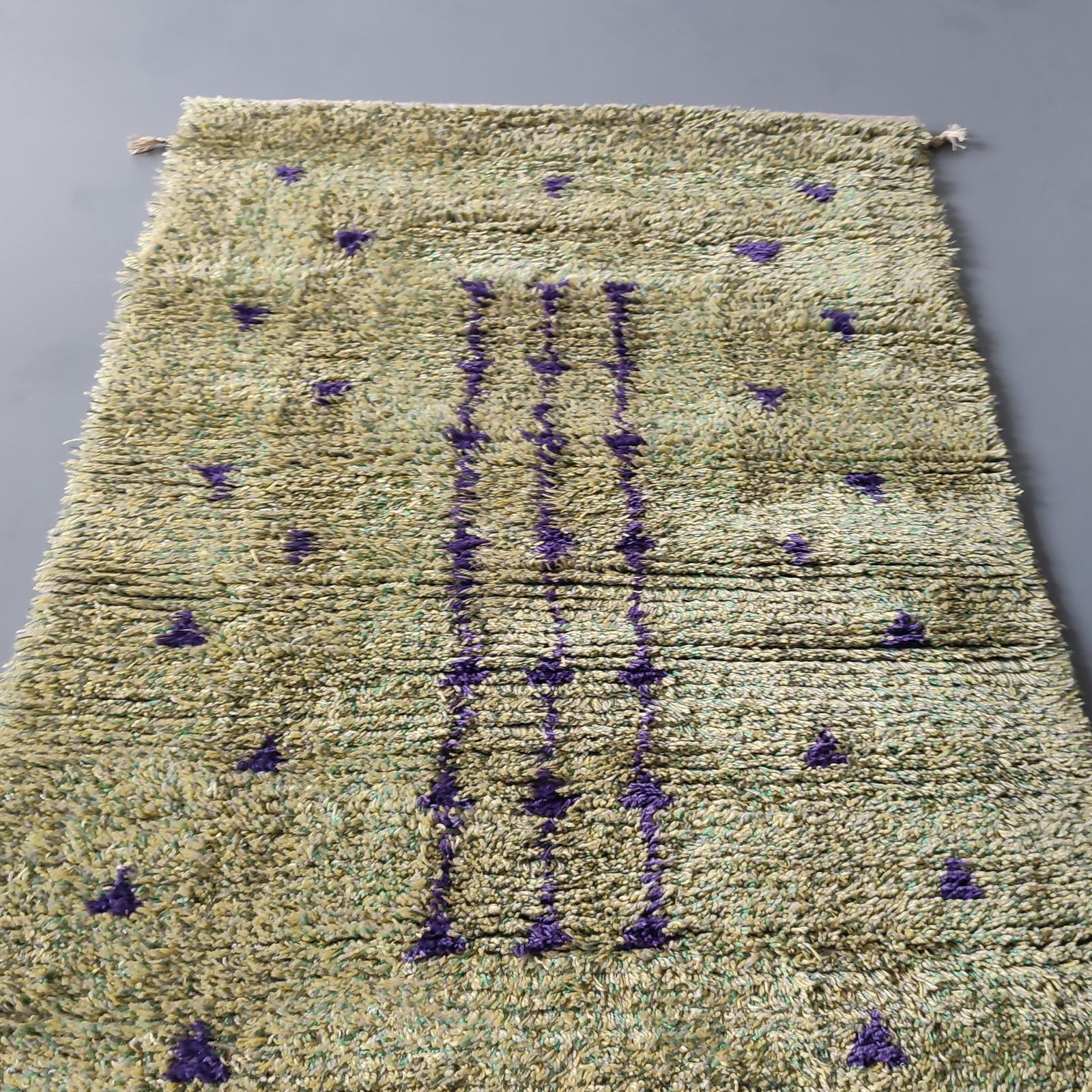 Hand-Knotted Mid-century Signed Scandinavian Rya Rug or Wall Hanging in Geometric Pattern For Sale
