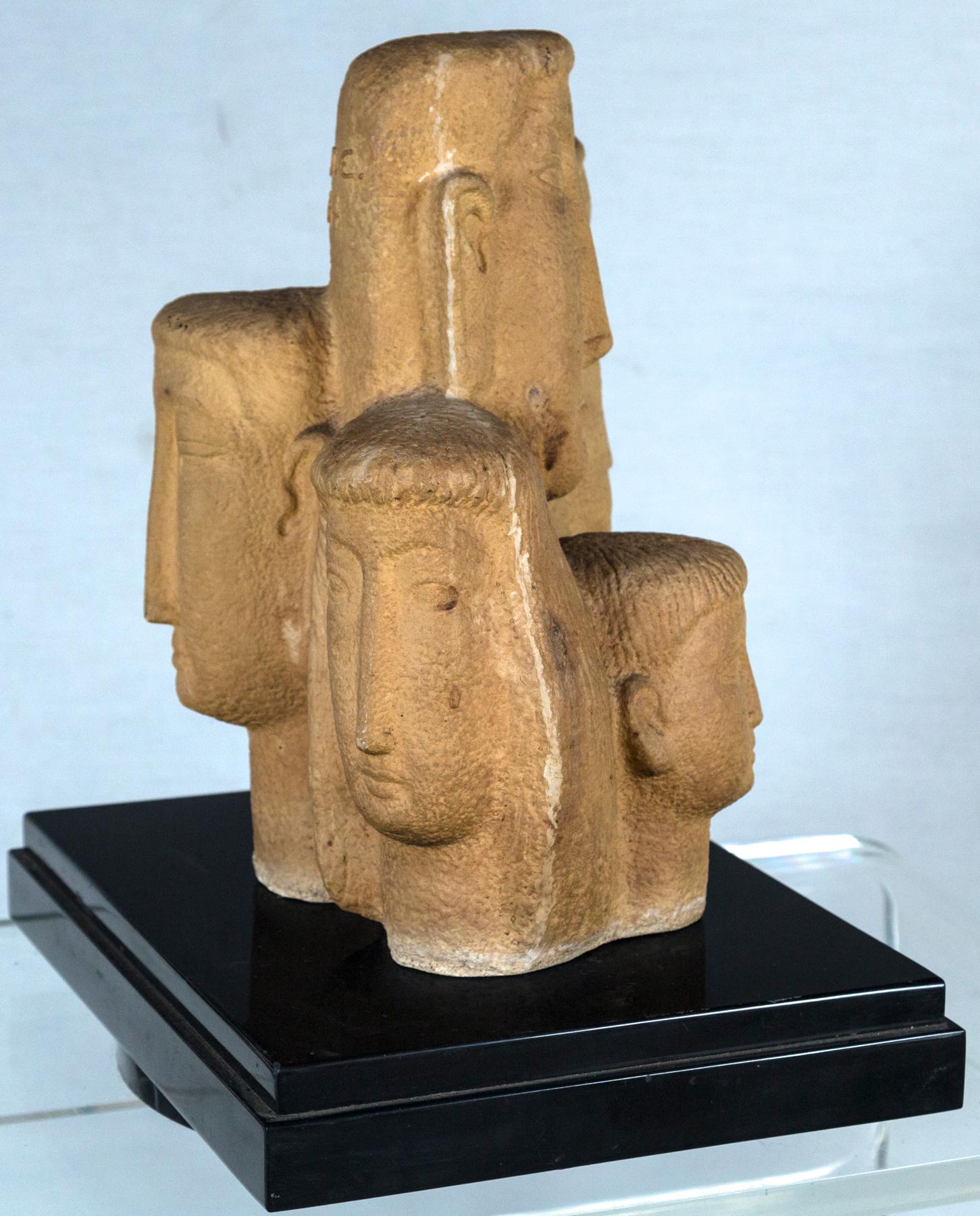 20th Century Midcentury Signed Sculpture Family For Sale