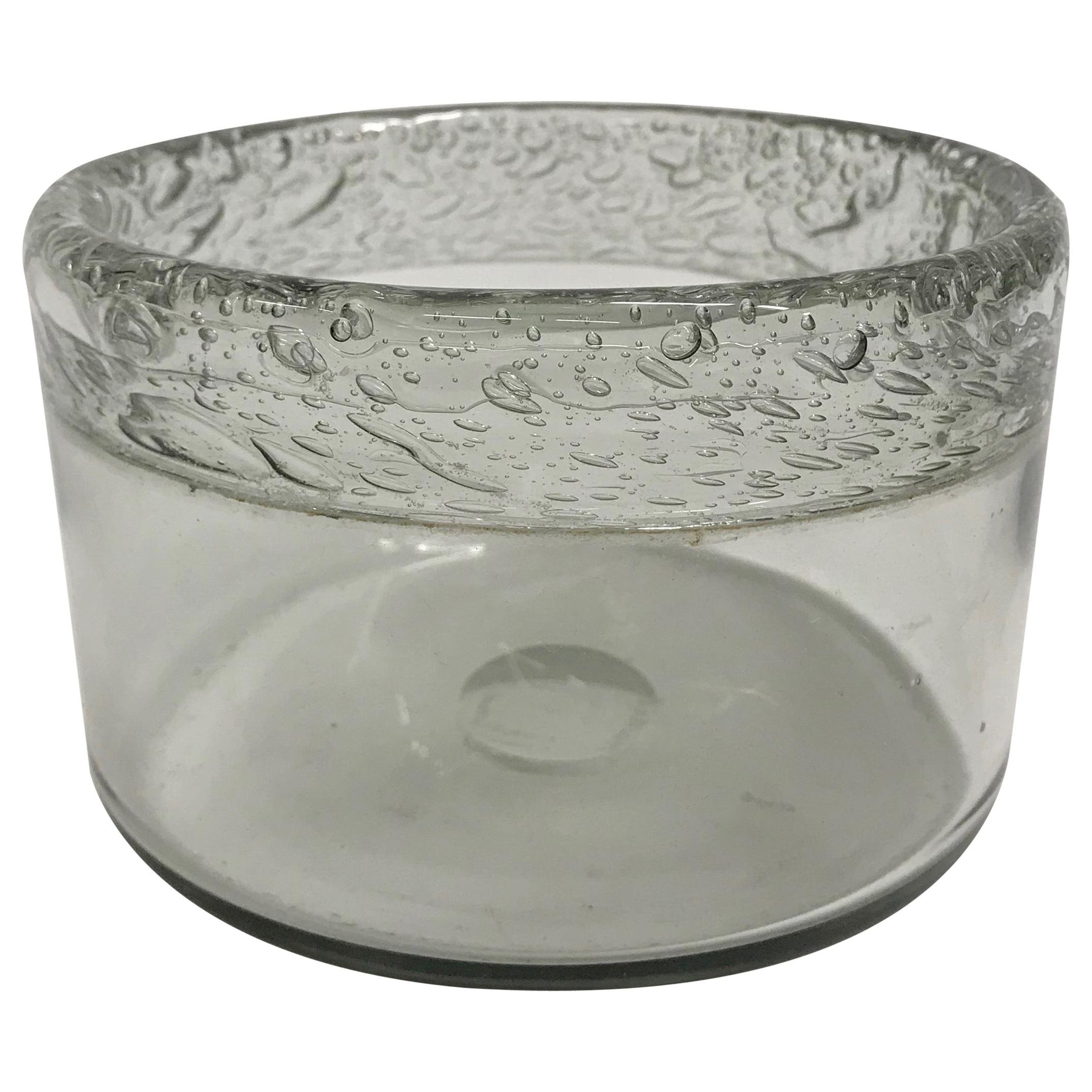 Midcentury Signed Severin Brørby Glass Bowl for Hadeland Glass from 1966 For Sale