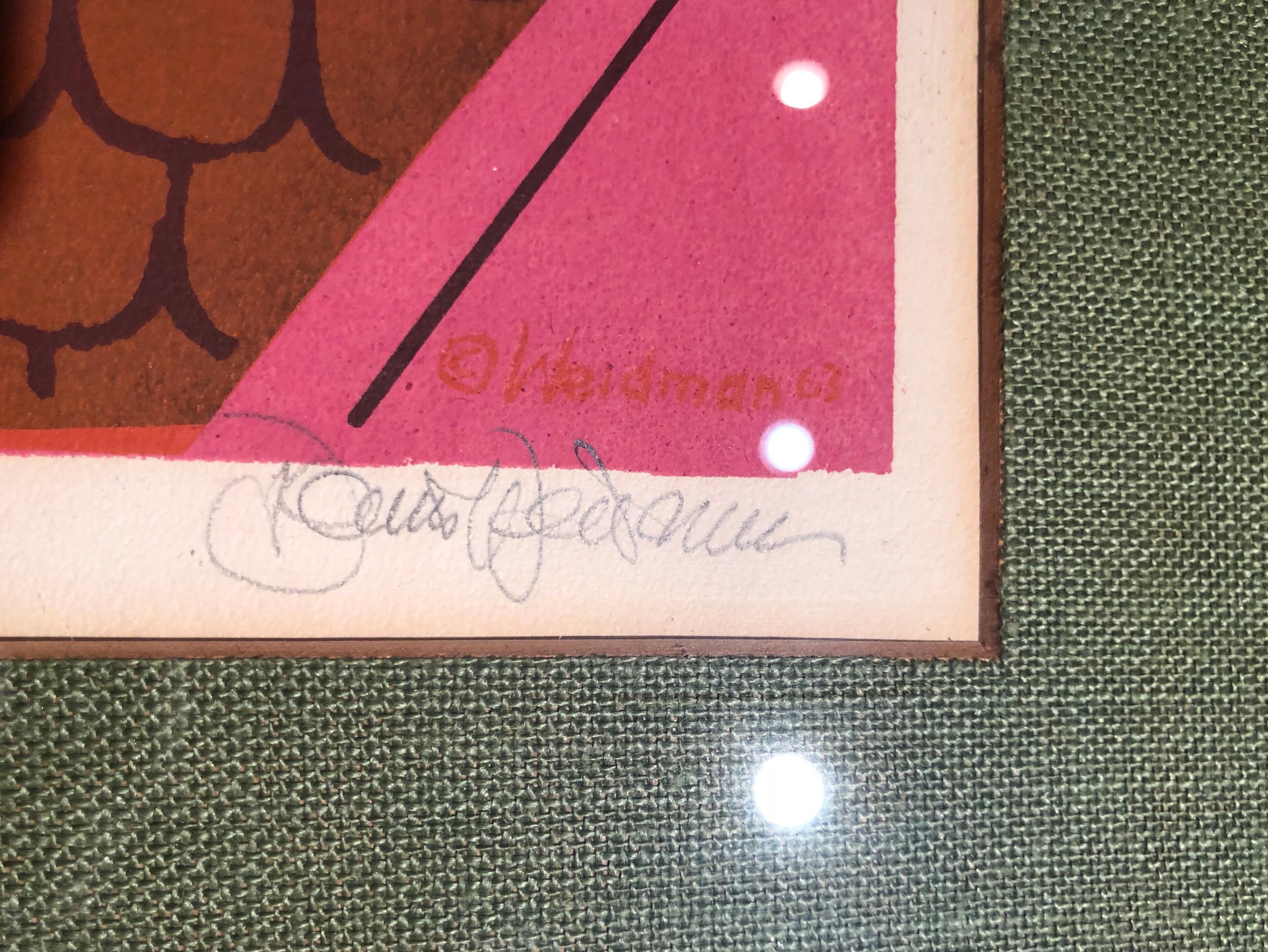 Mid-Century Signed Silkscreen by David Weidman 5