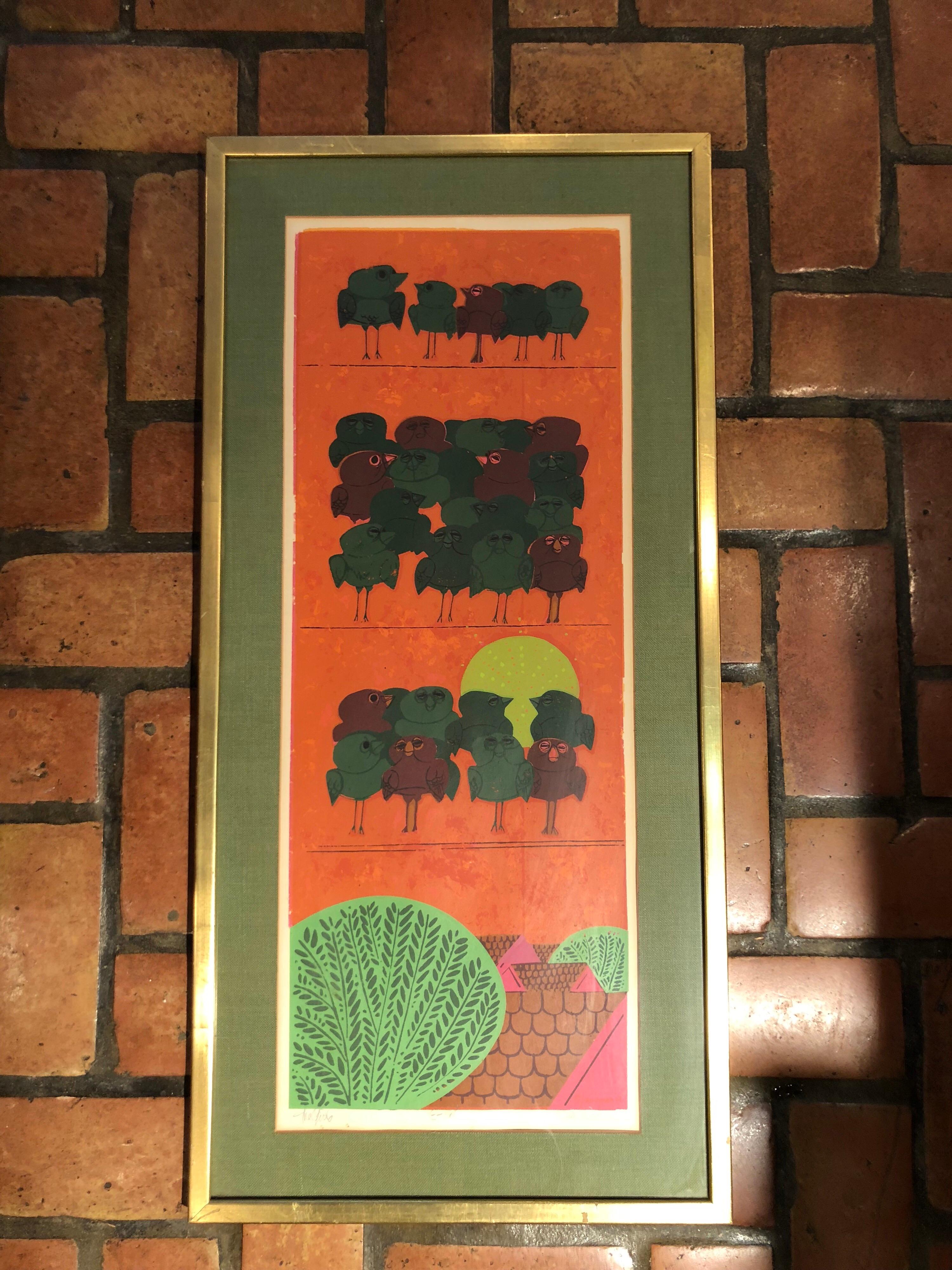 Mid-Century Modern Mid-Century Signed Silkscreen by David Weidman