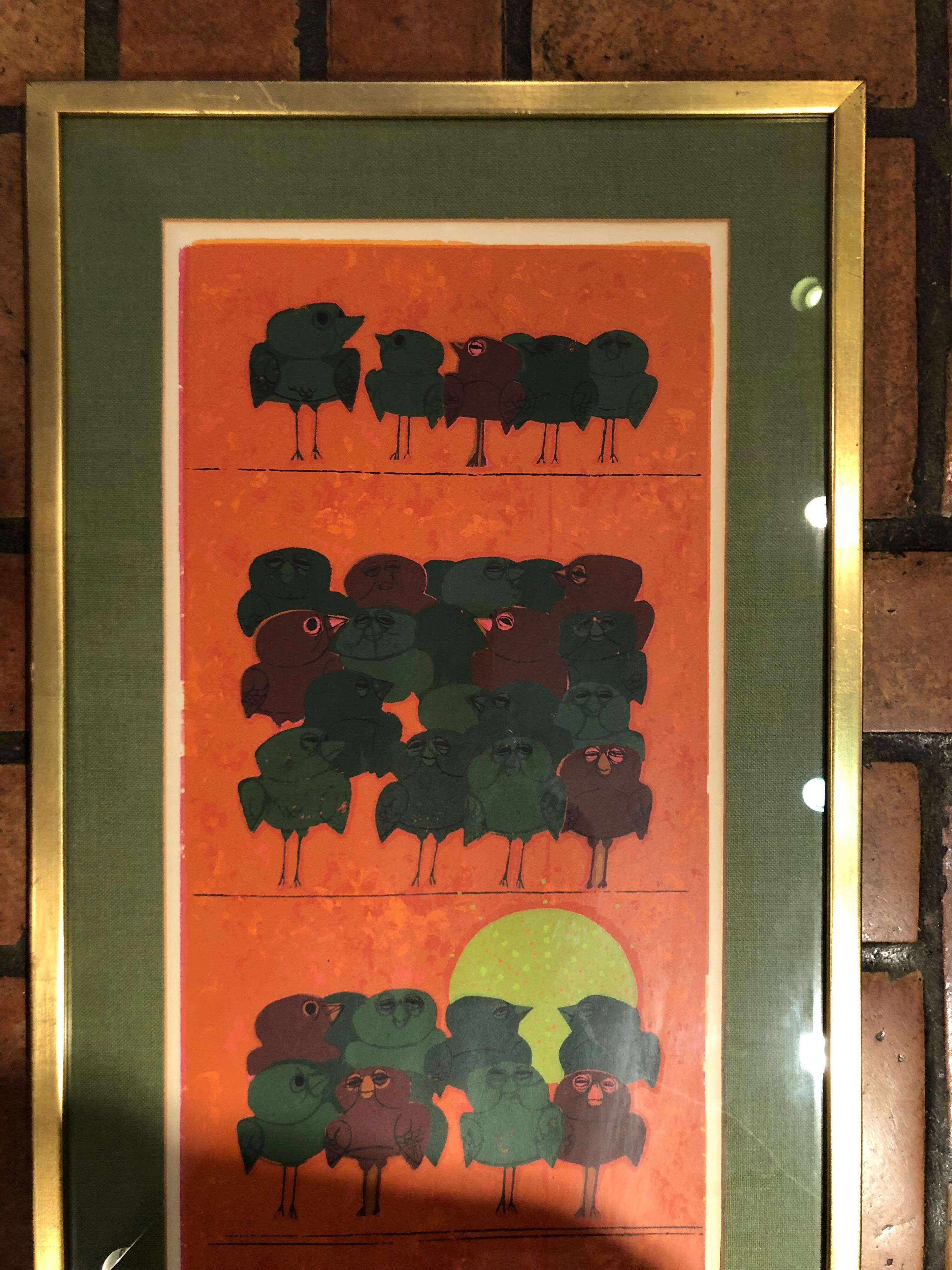 American Mid-Century Signed Silkscreen by David Weidman