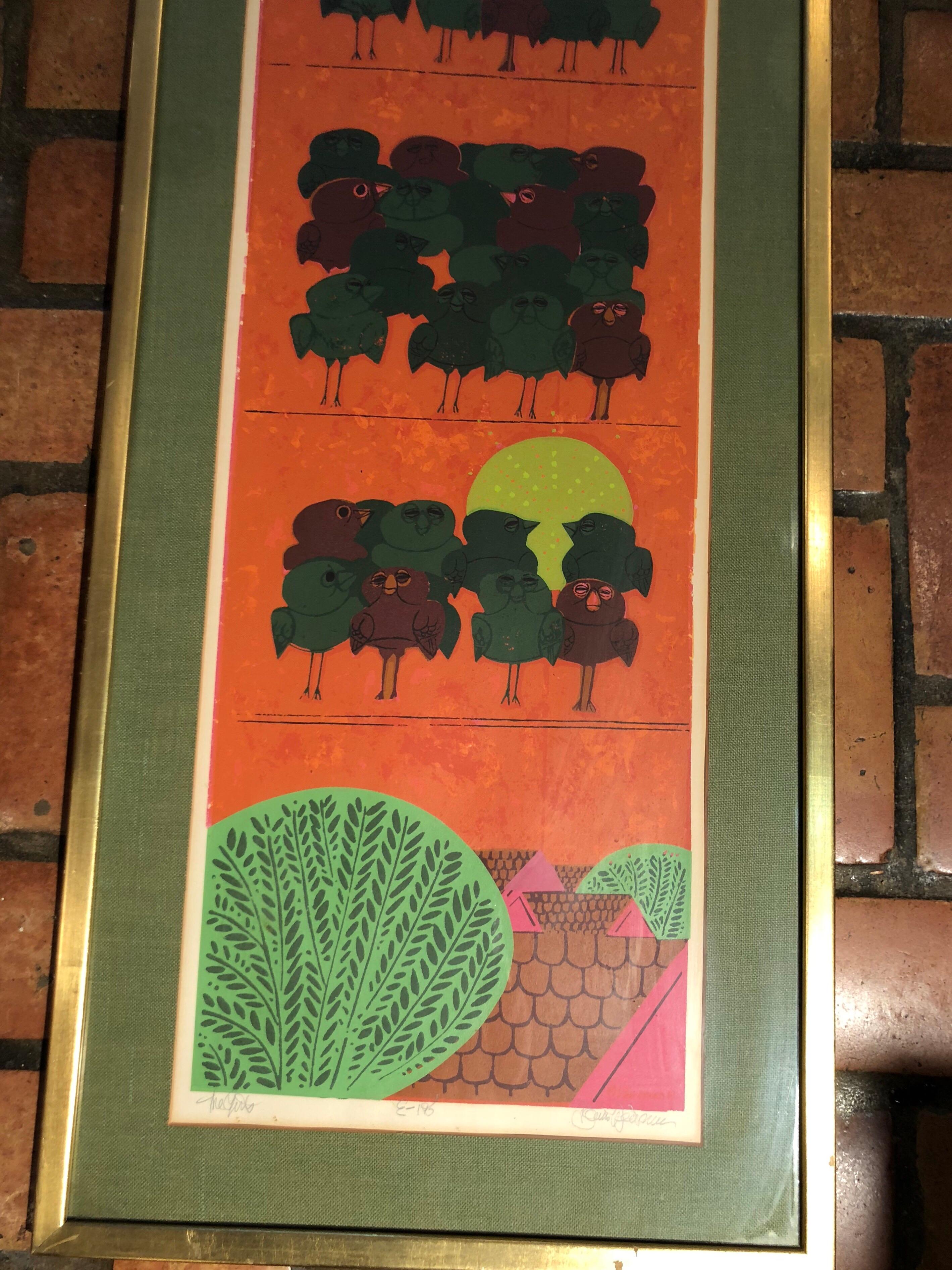 Mid-Century Signed Silkscreen by David Weidman In Excellent Condition In Redding, CT