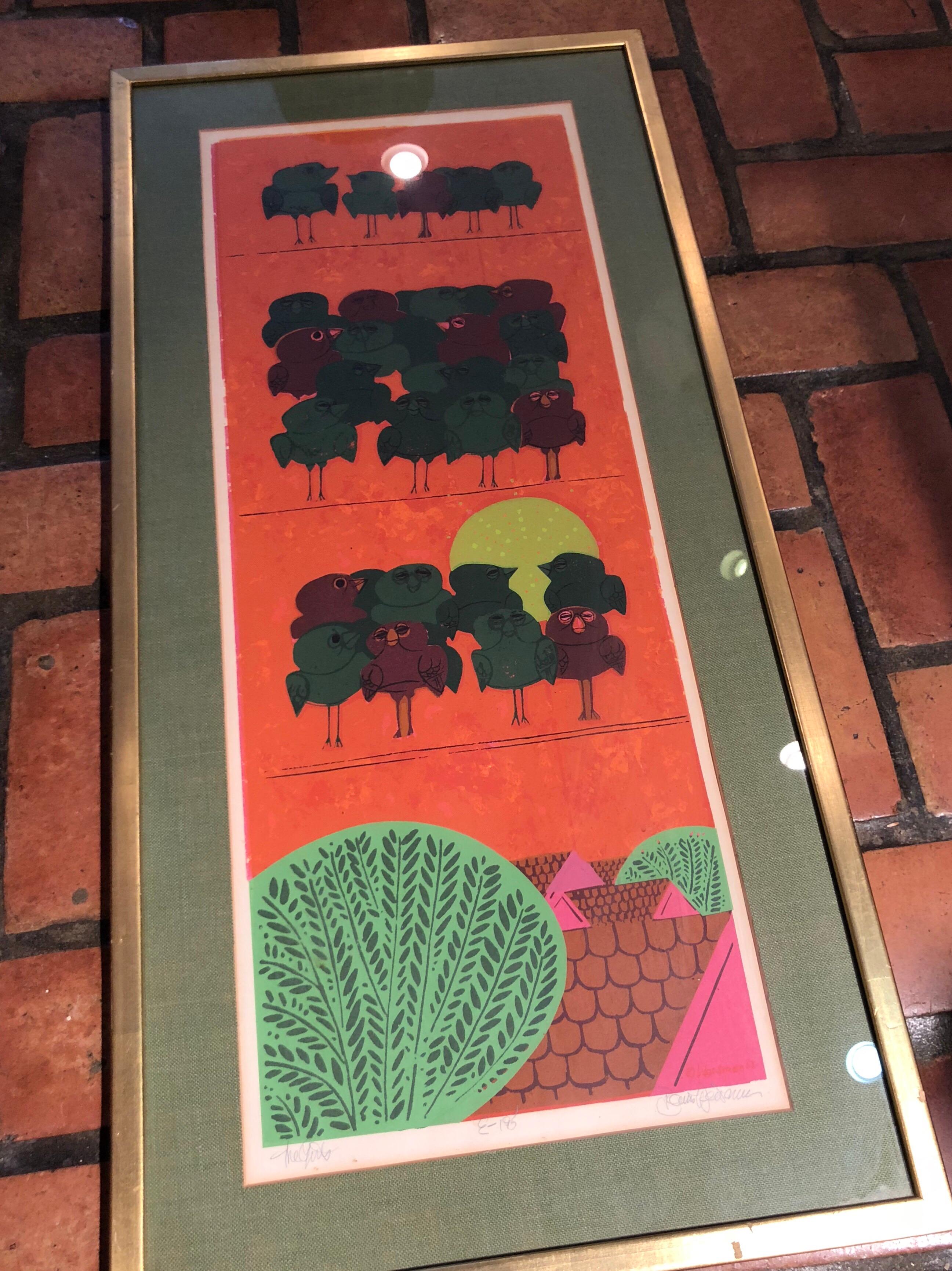 Mid-20th Century Mid-Century Signed Silkscreen by David Weidman