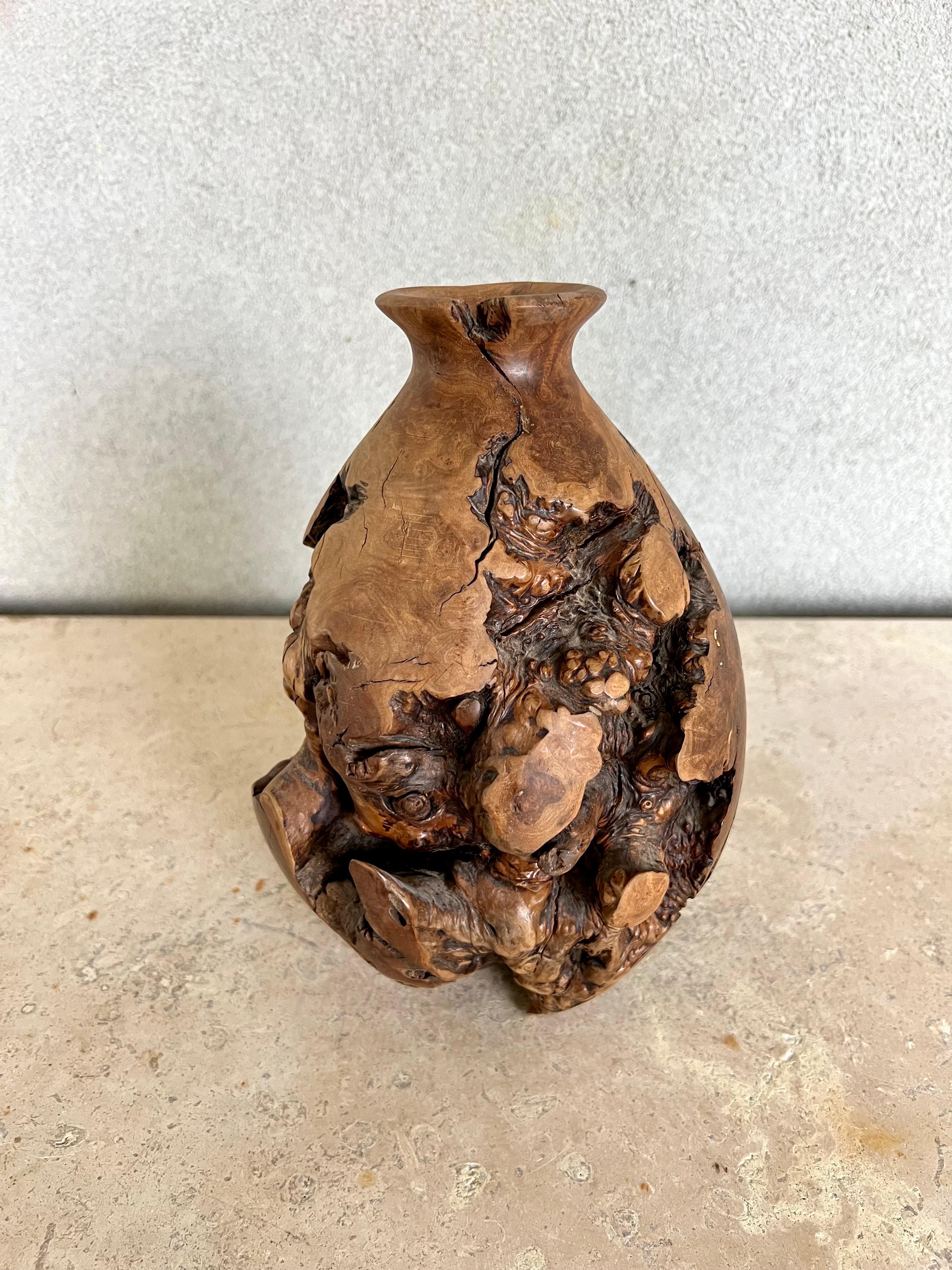 antique wooden vase