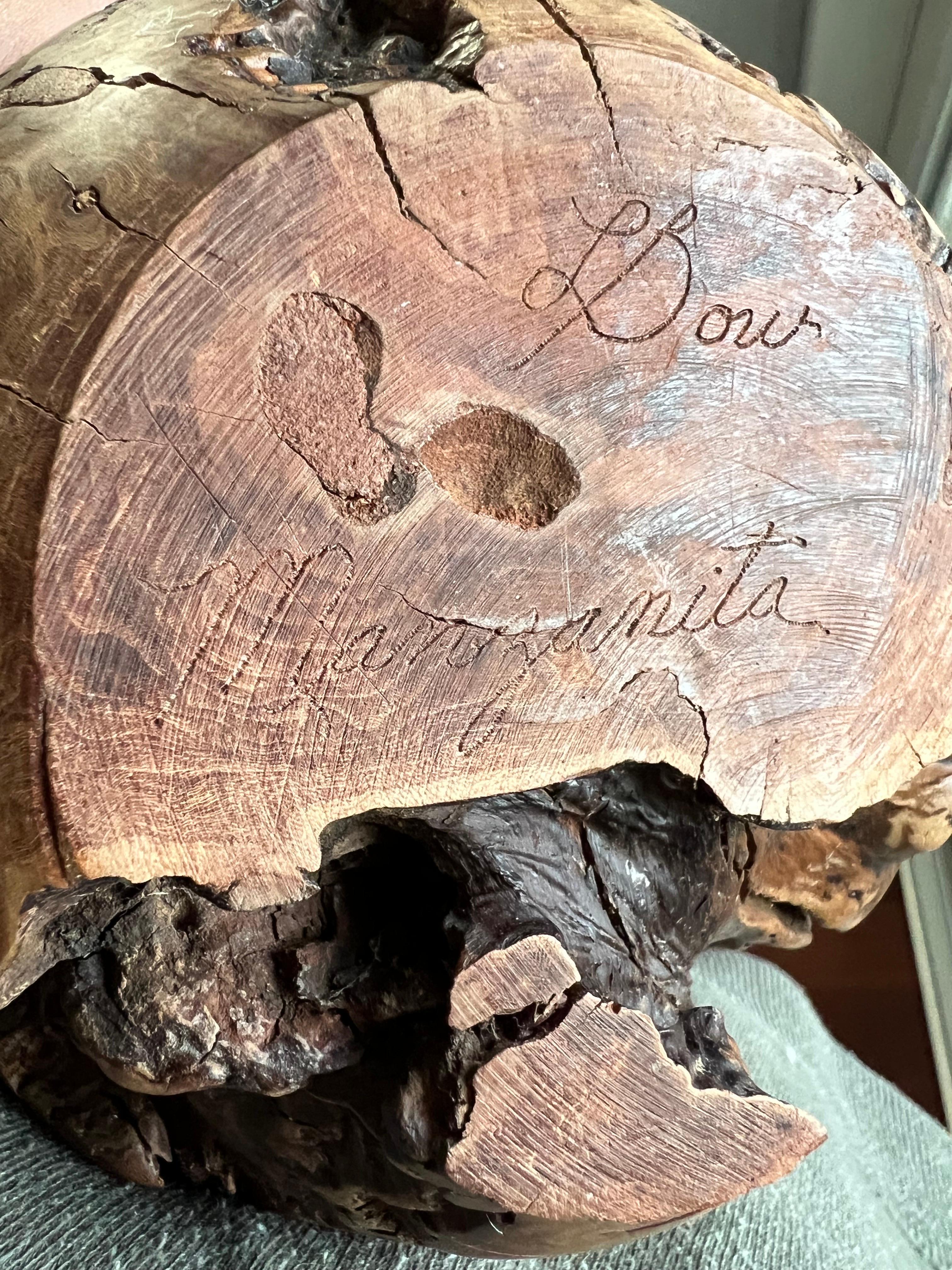 Vase Manzanita en bois de ronce tourné signé du milieu du siècle dernier en vente 1