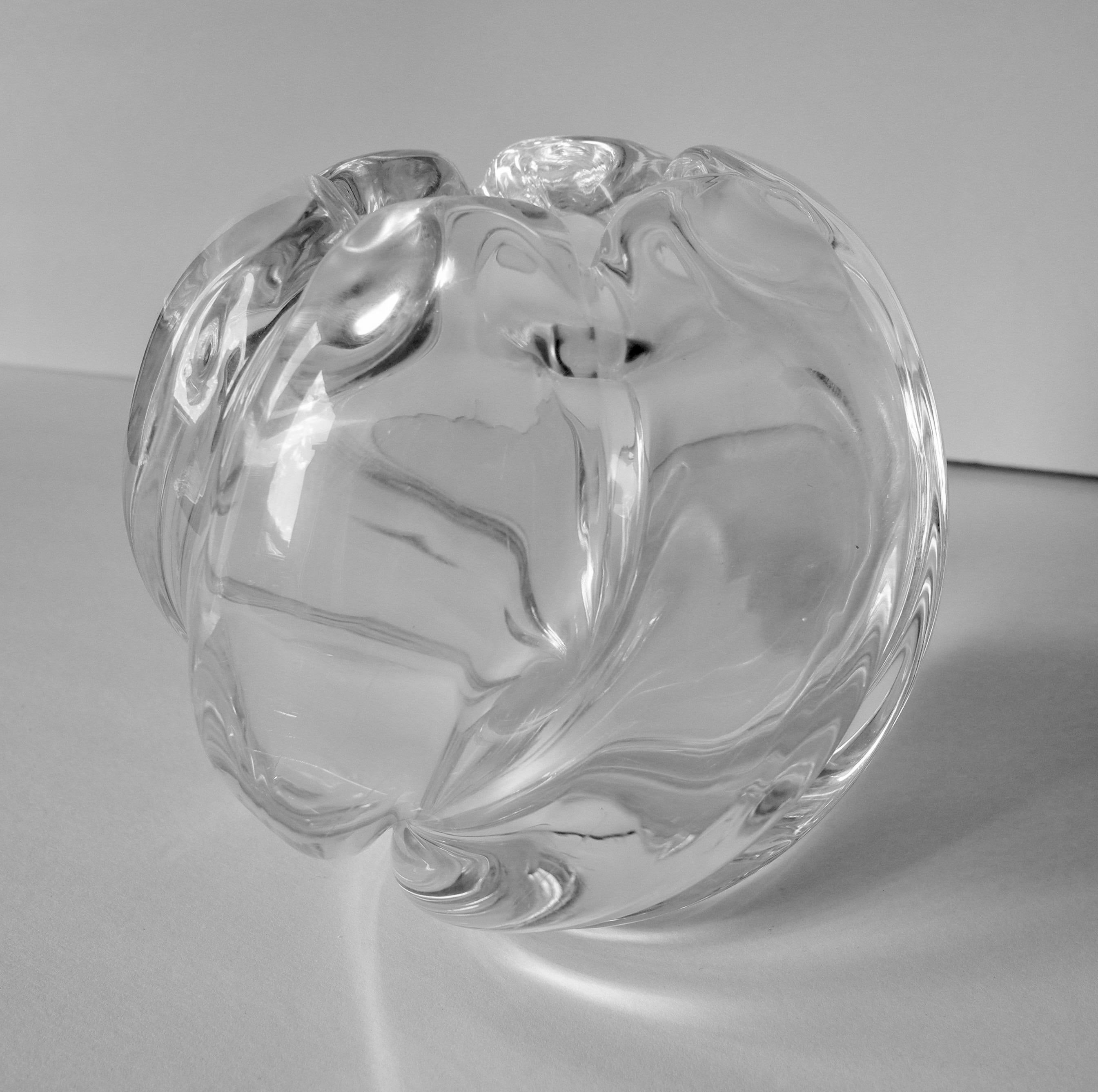 MidCentury Signed Vintage Crystal Swedish Orrefors Thick Clear Glass