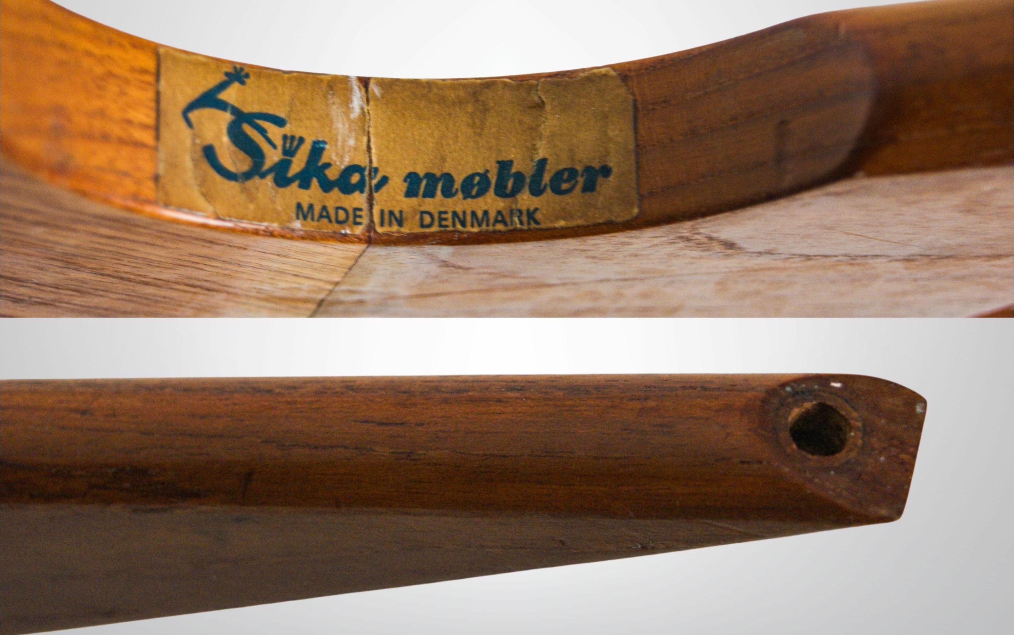 Table basse danoise Sika Mobler du milieu du siècle dernier en teck et verre fumé des années 1960 en vente 1