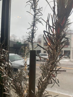Mid-Century Silver Aluminum Tinsel Christmas Tree