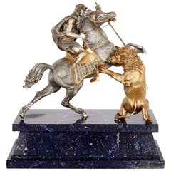 Mid-Century Silver and Silver-Gilt Animalier Sculpture