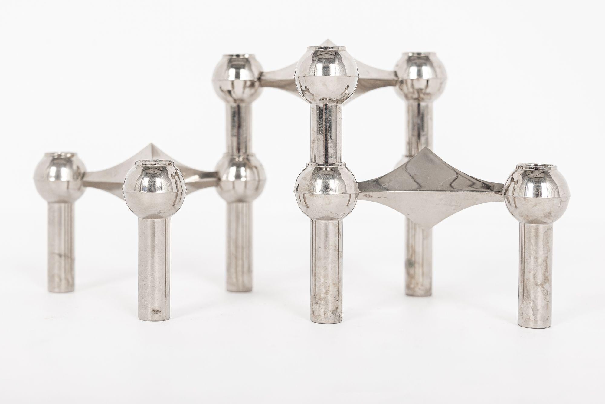 Mid Century Silver Candleholders by BMF Nagel Quist, Germany In Good Condition For Sale In Detroit, MI