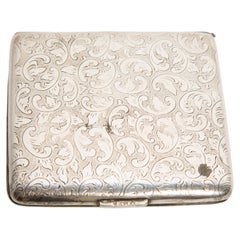 Retro Mid-Century Silver Cigarette Case, Italy, 1960s