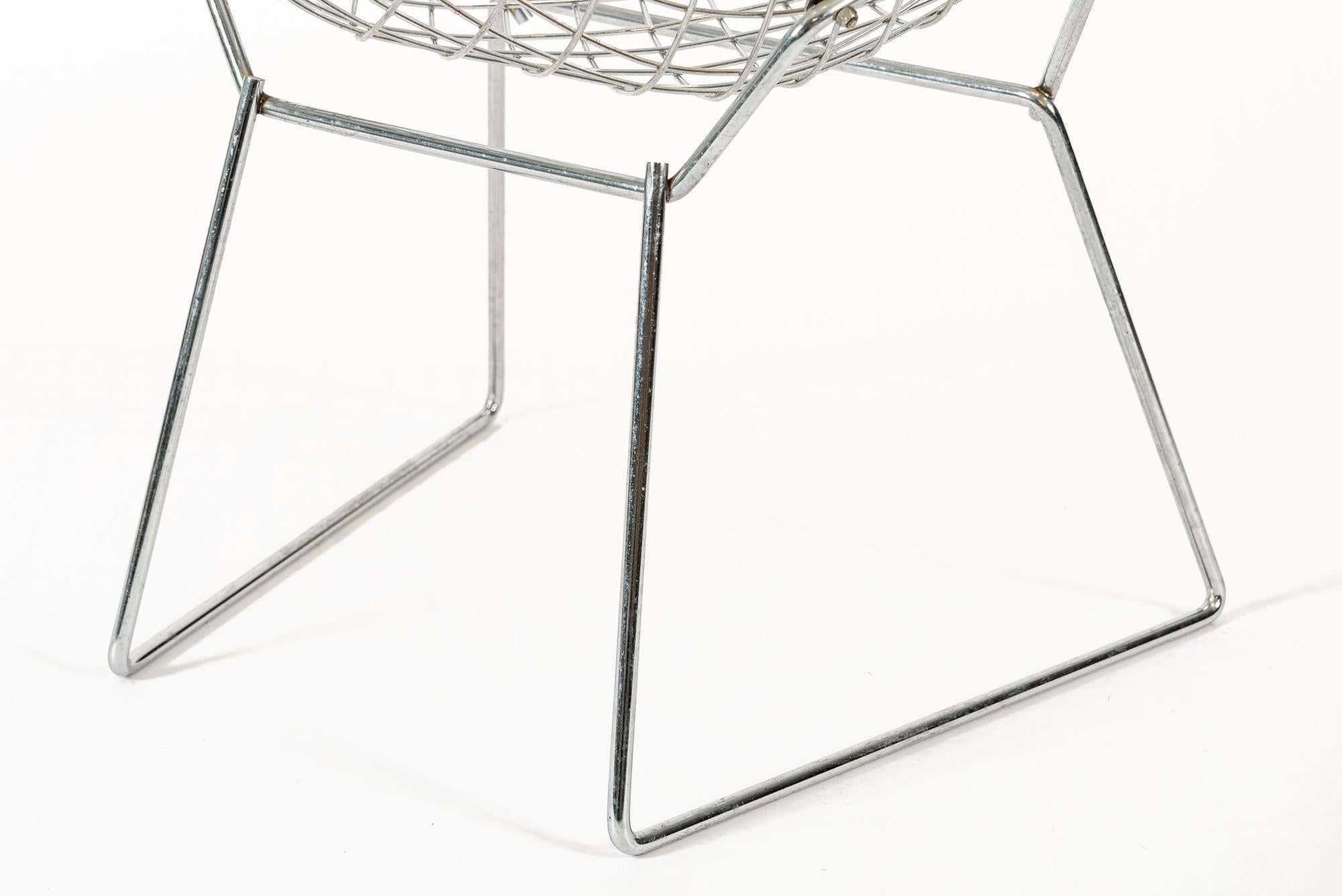 Mid Century Silver Diamond Wire Chair by Bertoia for Knoll For Sale 4