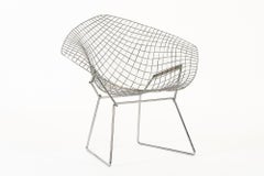 Mid Century Silver Diamond Wire Lounge Chair by Harry Bertoia for Knoll