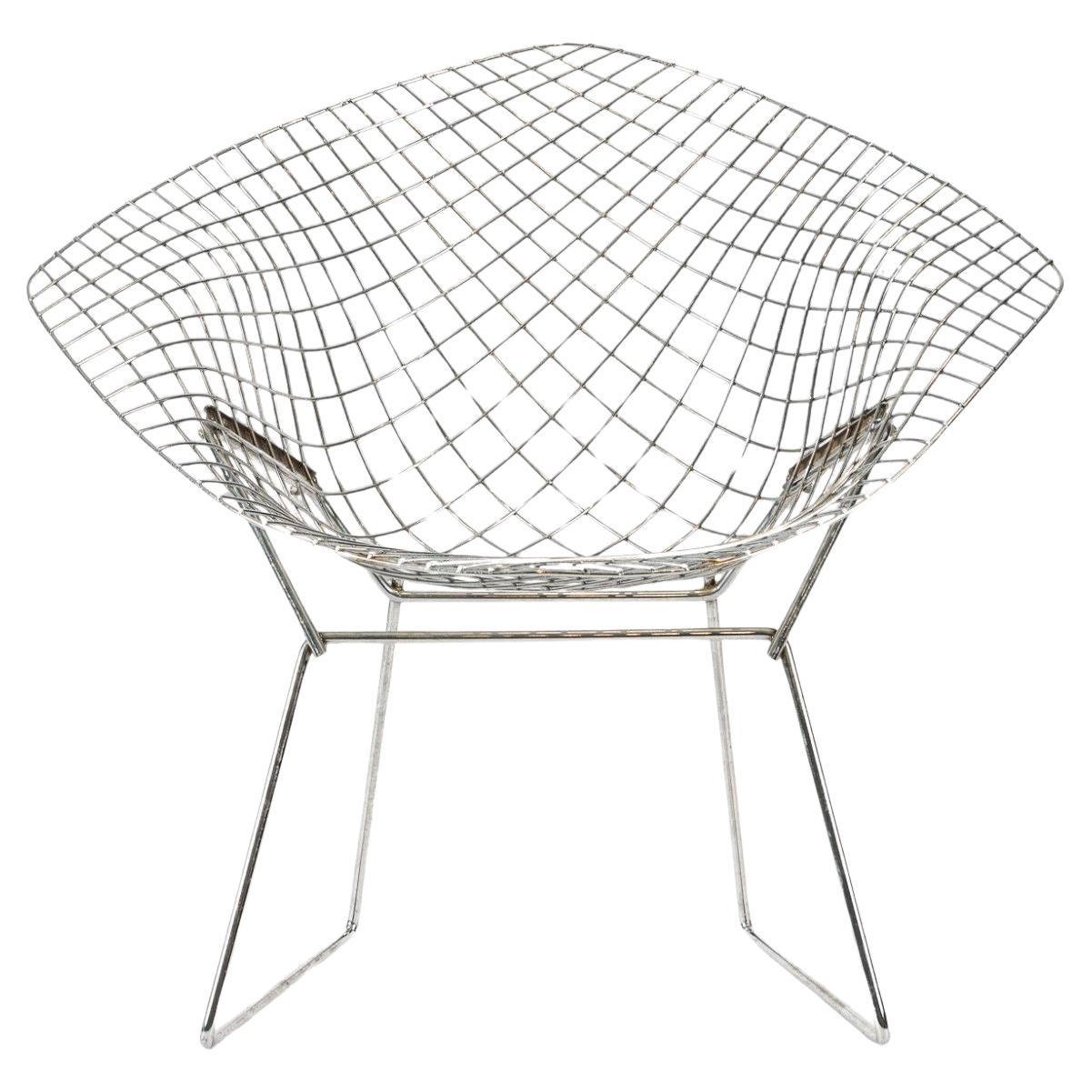 Sedia da salotto in filo d'argento con diamante di Harry Bertoia per Knoll, metà del secolo scorso in vendita