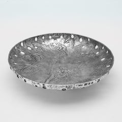 Mid century silver dish made in London in 1970 using the Samorodok technique