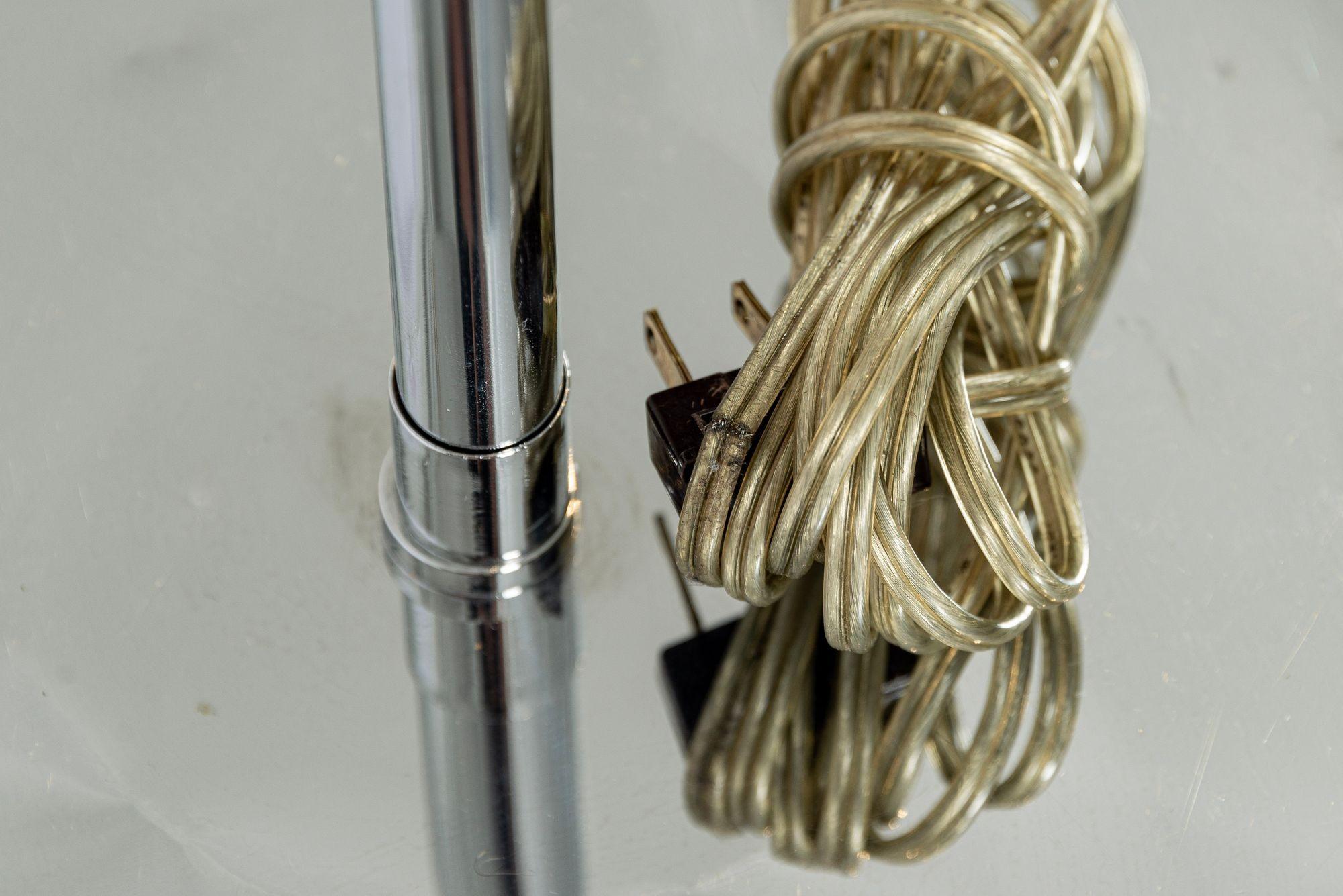 Mid Century Silver Floor Lamp Sarfatti Style For Sale 4