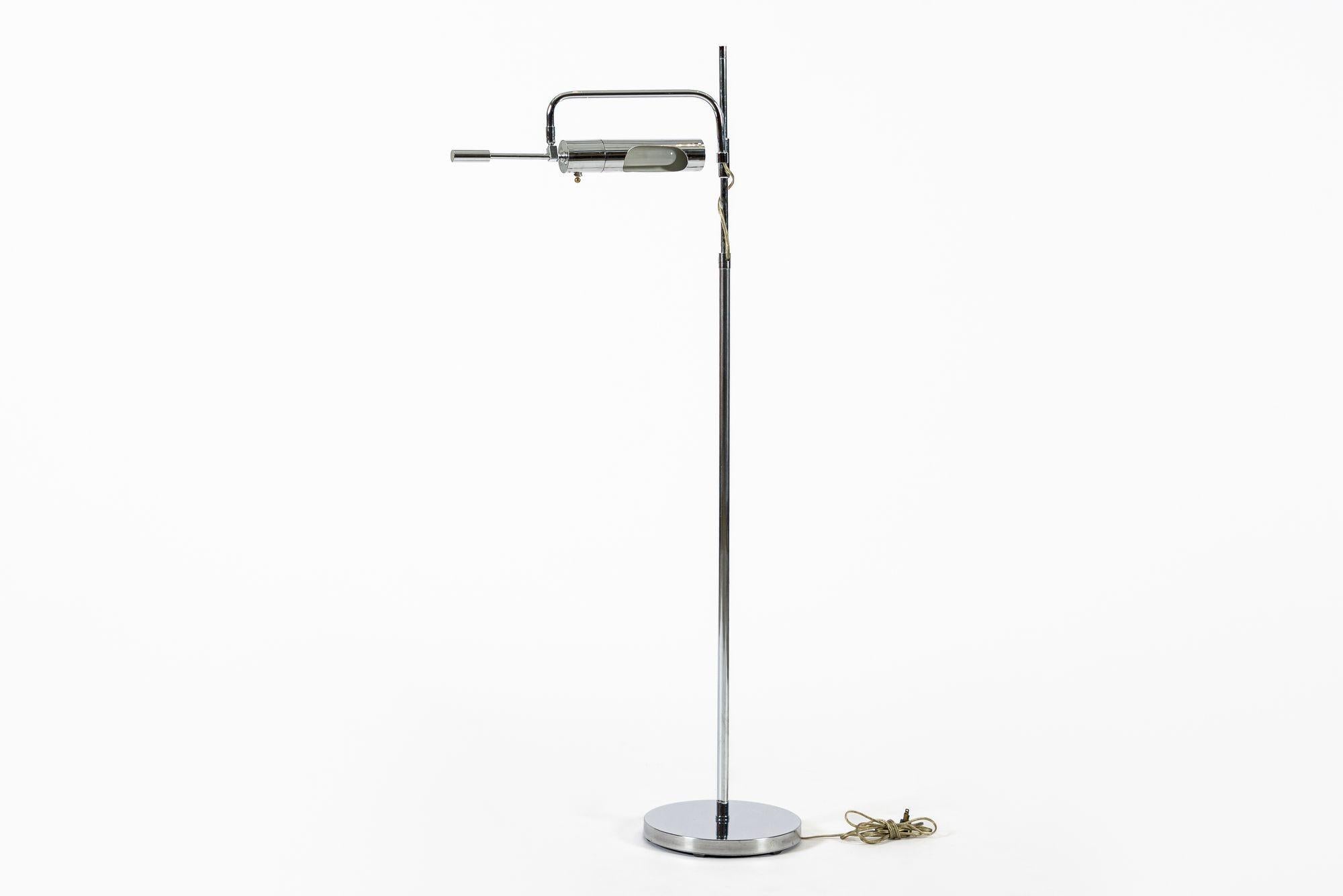 Mid-Century Modern Mid Century Silver Floor Lamp Sarfatti Style For Sale