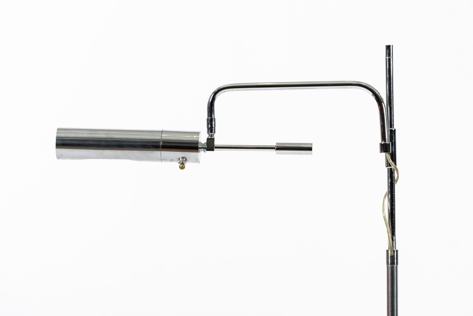 Italian Mid Century Silver Floor Lamp Sarfatti Style For Sale