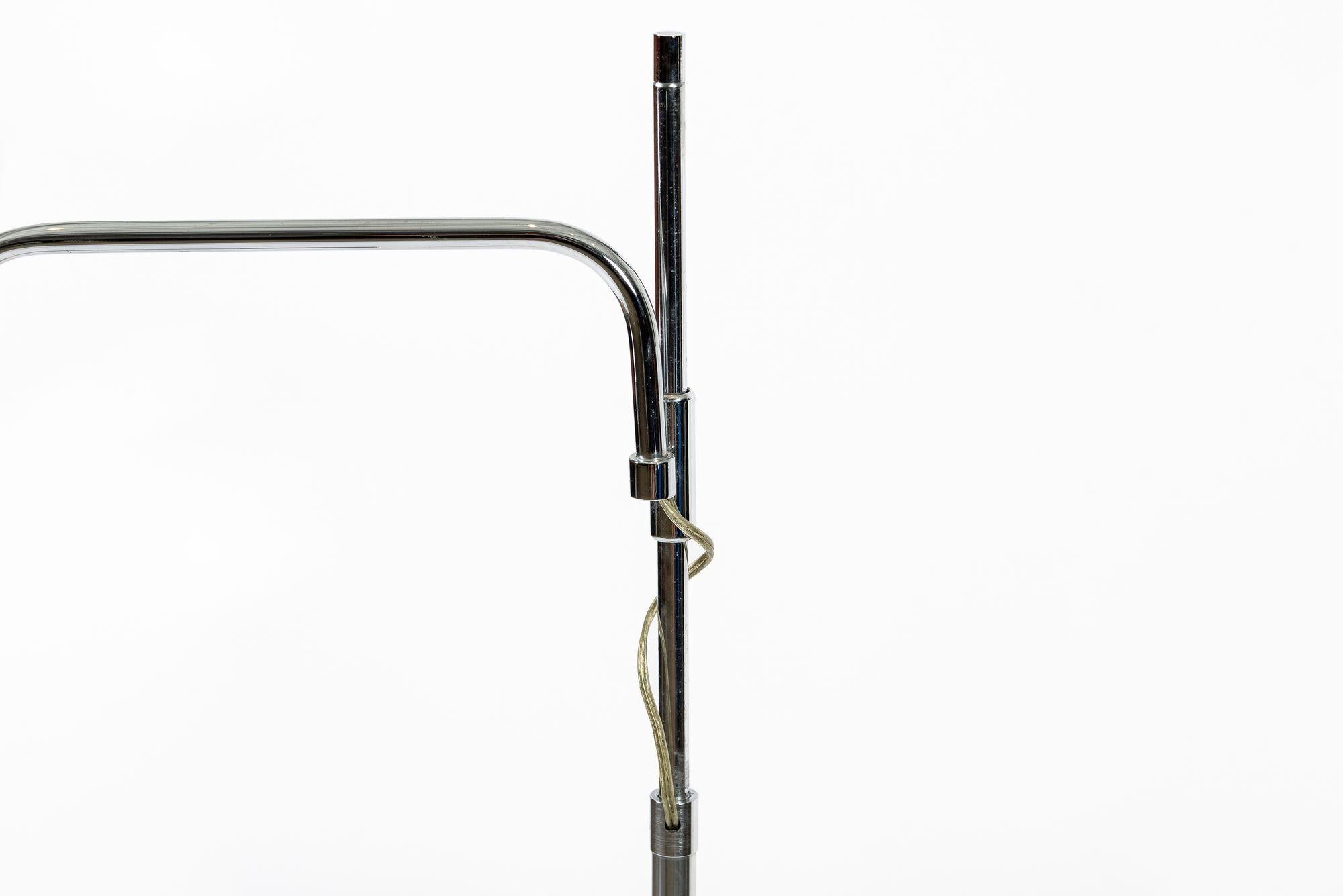 Mid Century Silver Floor Lamp Sarfatti Style For Sale 1