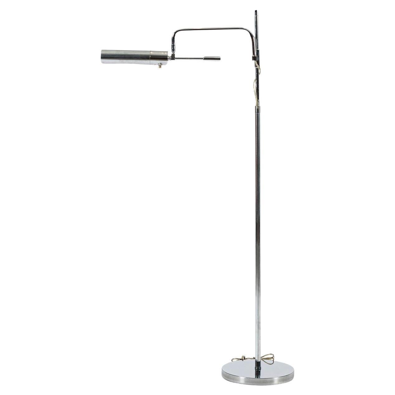 Mid Century Silver Floor Lamp Sarfatti Style For Sale