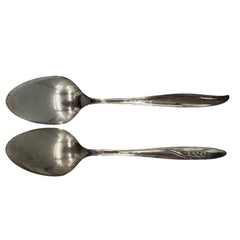 Mid-century "Silver Flower" & "Song of Autumn" Serving Spoons by Oneida Silver