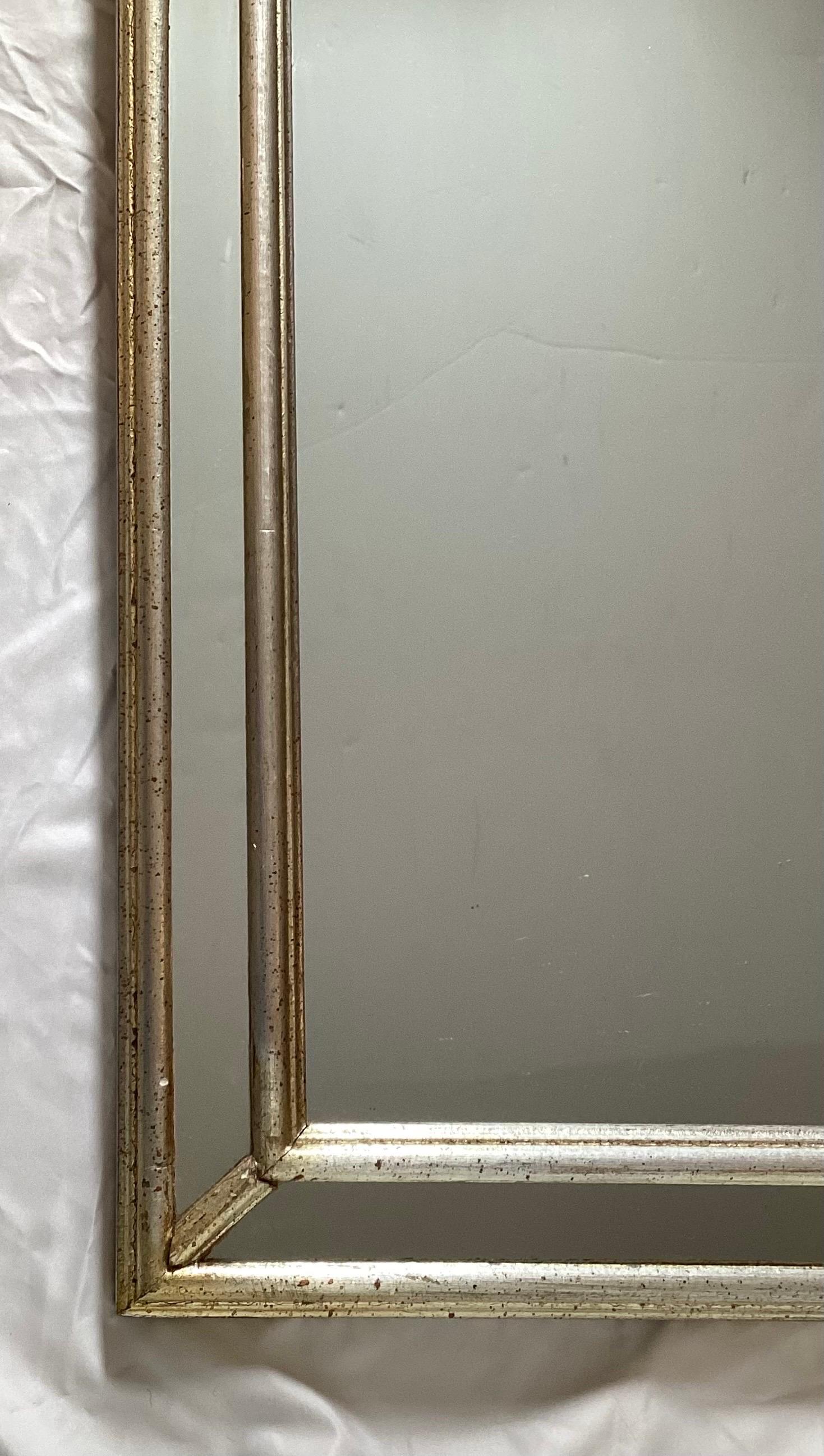 Silvered Mid-Century Silver Gilt  Hollywood Regency Style Mirror For Sale
