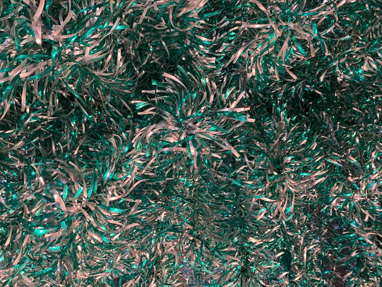 American Mid Century Silver & Green Aluminum Christmas Tree, 