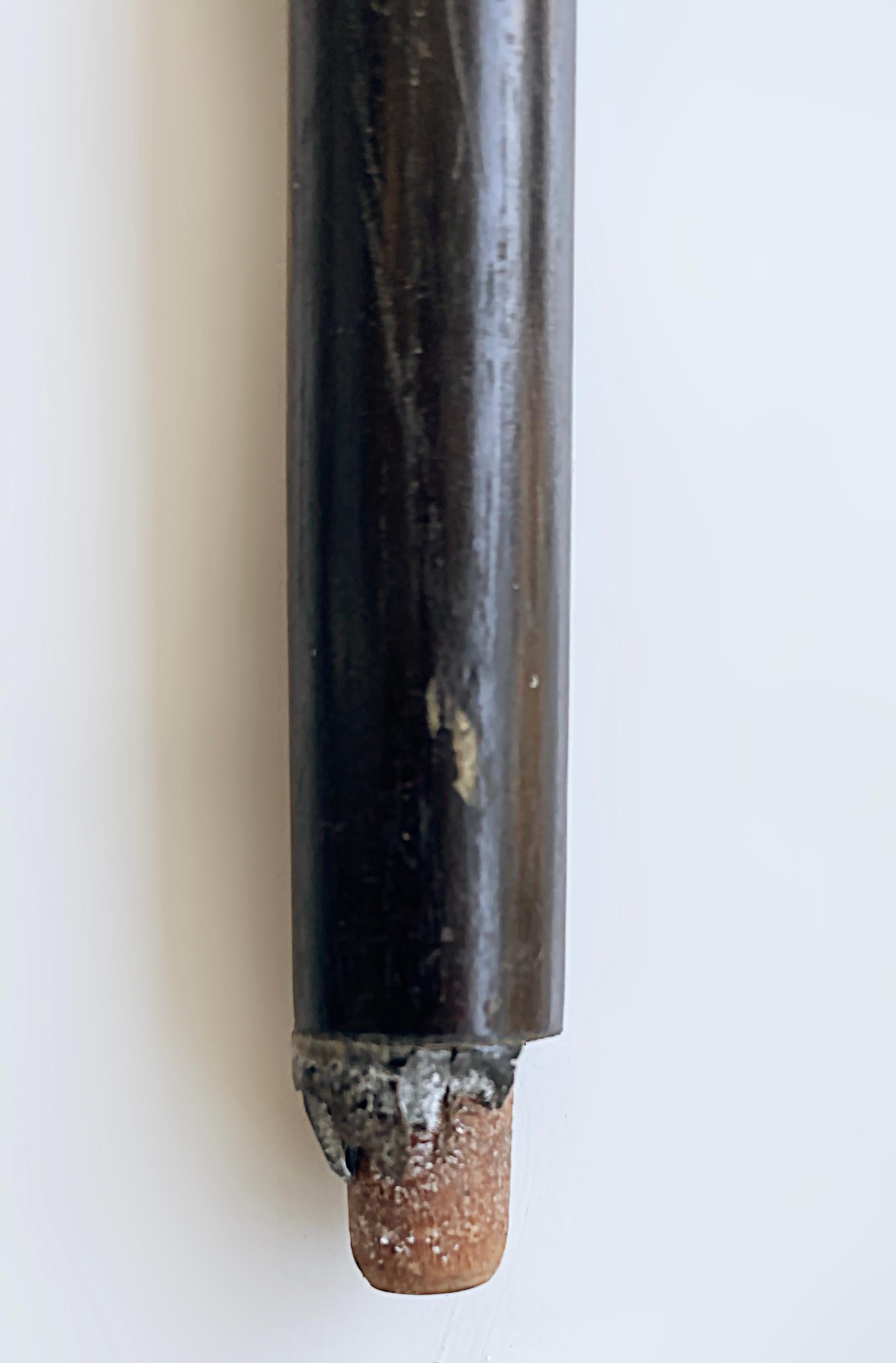 Art Nouveau 20th Century Silver Handle Walking Cane Made in Portugal with Hallmarks