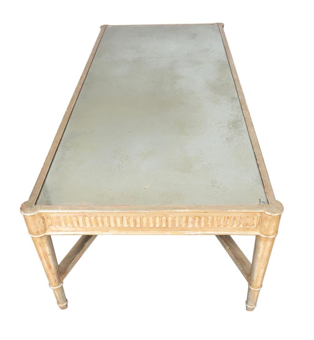 Mid Century Silver Leaf Couchtisch im Zustand „Gut“ im Angebot in Essex, MA
