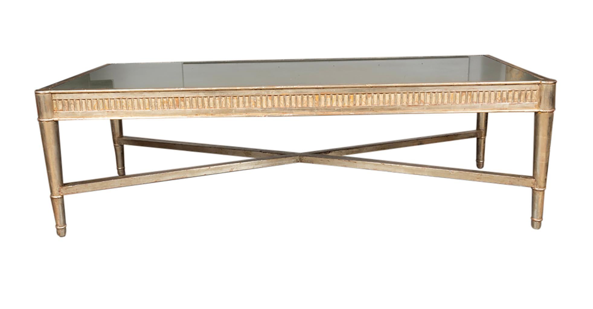 Mid Century Silver Leaf Couchtisch (Mitte des 20. Jahrhunderts) im Angebot