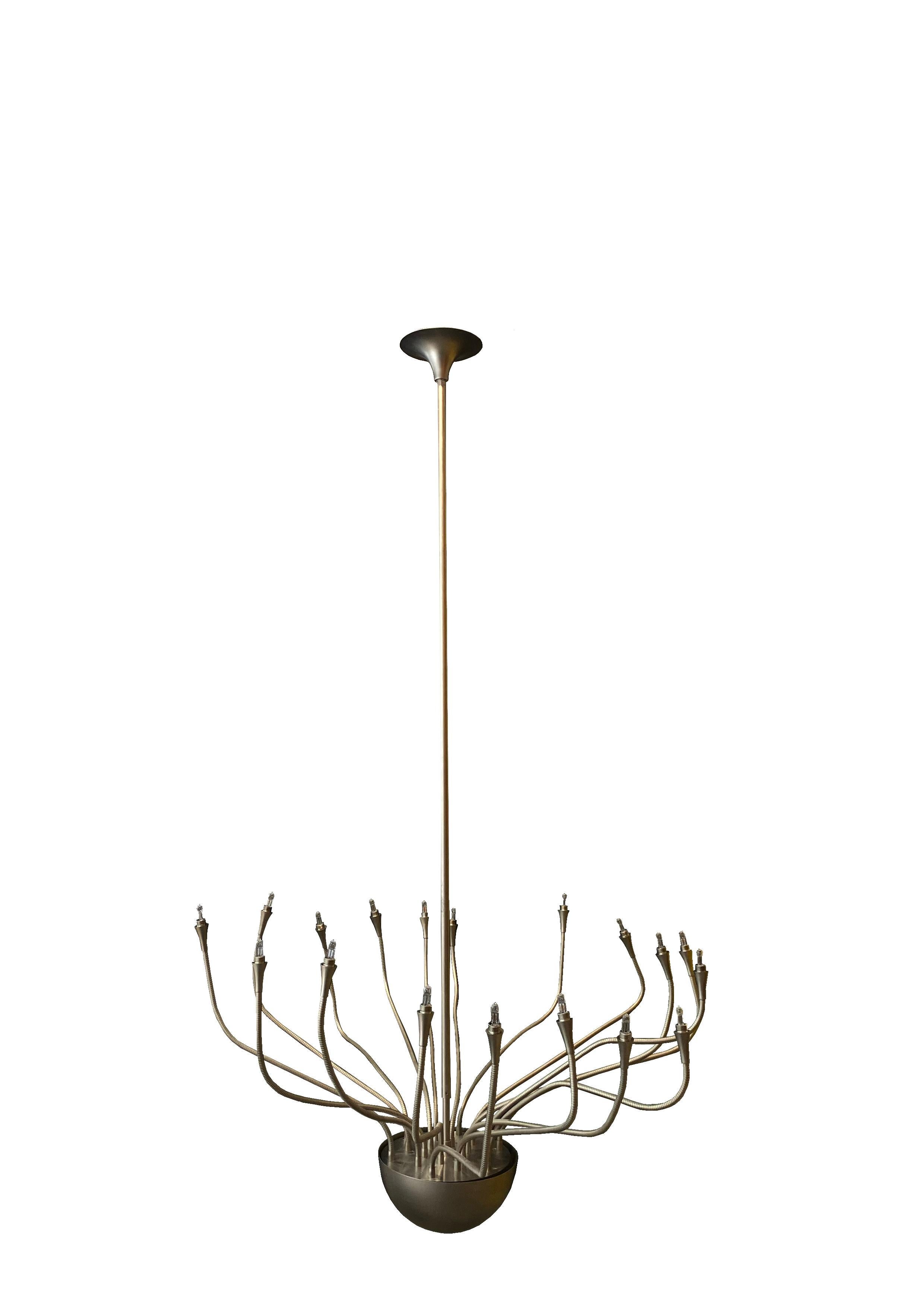 Modern Mid-Century Silver Medusa Chandelier by Florian Schulz, Germany, 1984 For Sale