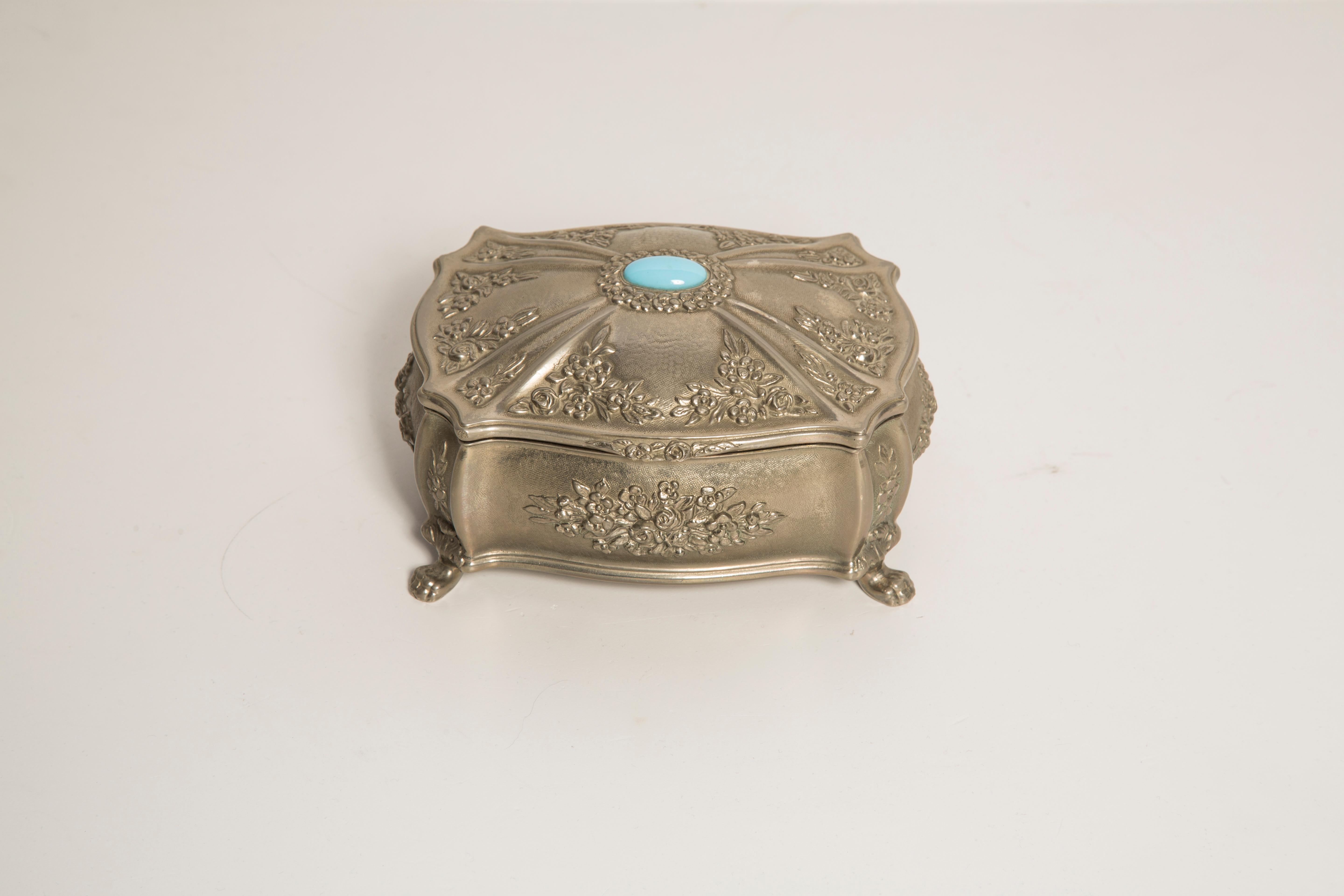 Midcentury Silver Metal Casket, Cigarette Case, or Jewelry Box, Italy, 1960s For Sale 2