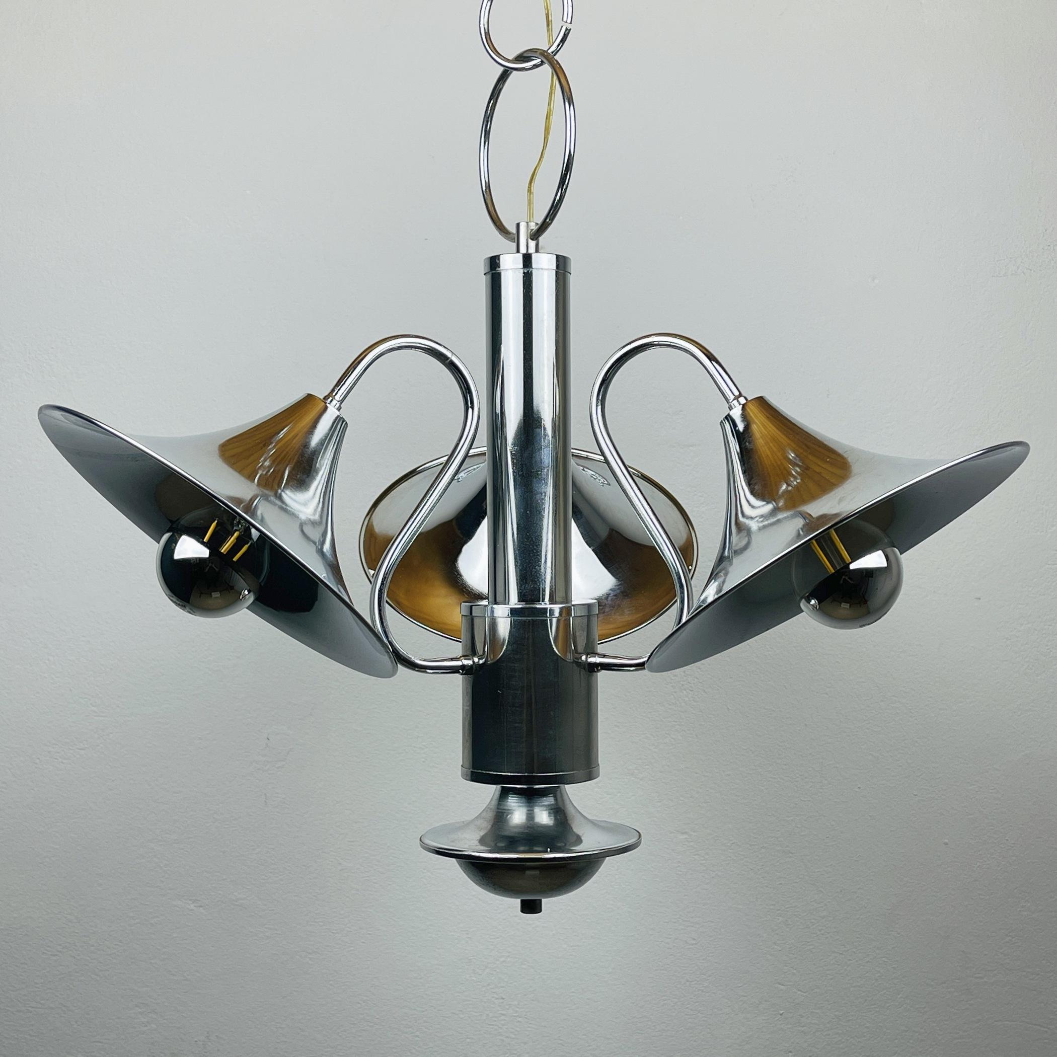 Mid-Century Silver Pendant Lamp Italy 1970s For Sale 3