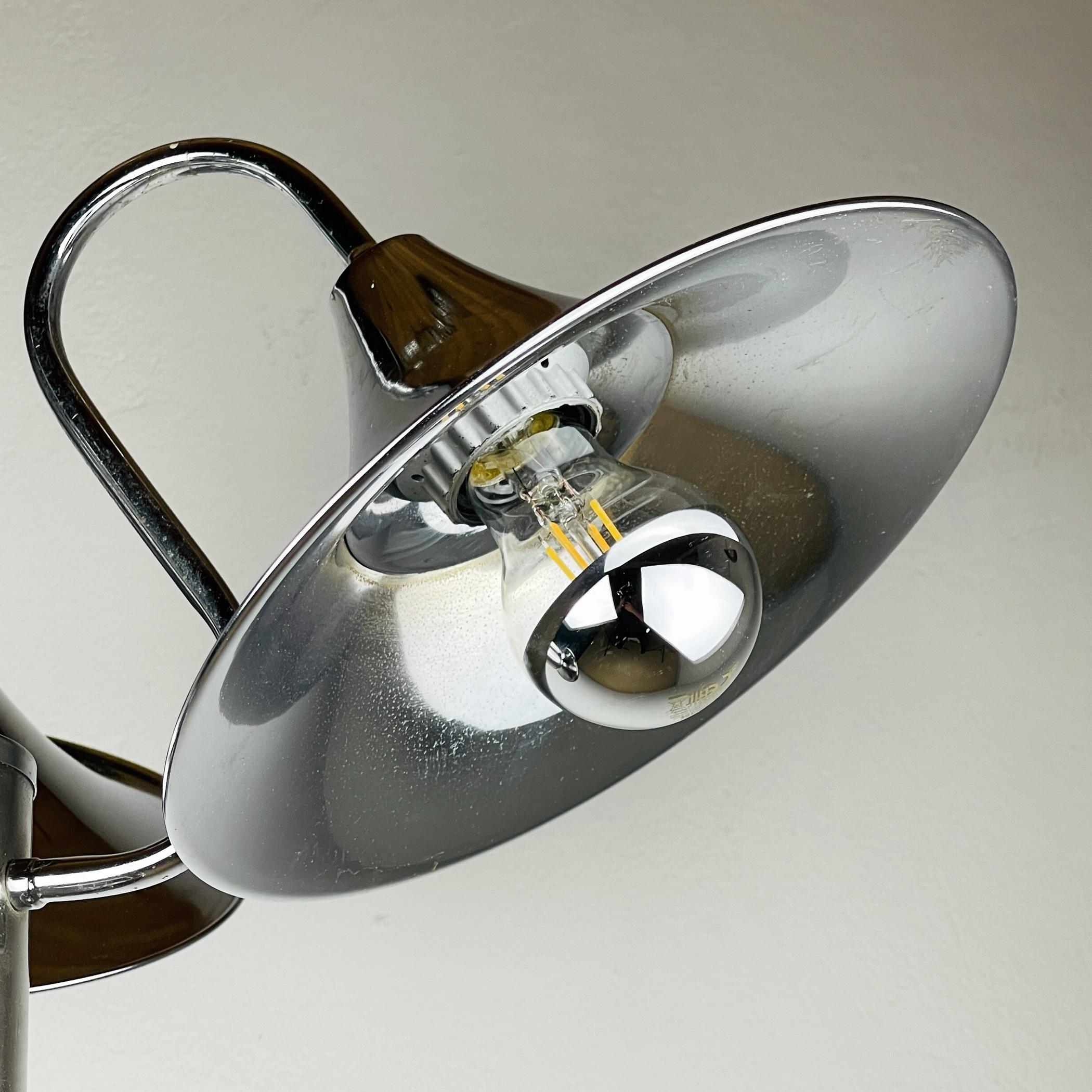 Mid-century silver pendant lamp Italy 1970s 6