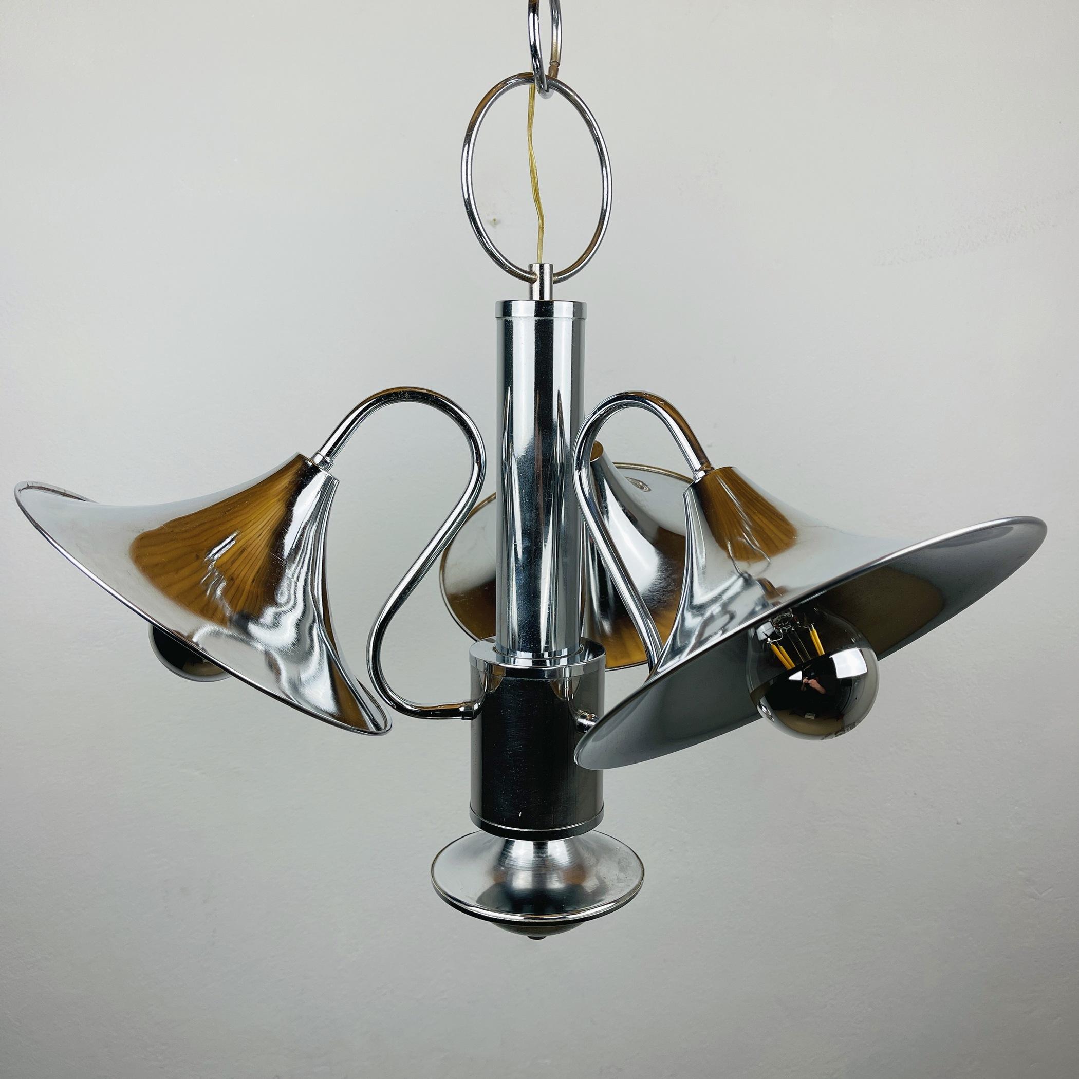 Mid-Century Silver Pendant Lamp Italy 1970s For Sale 7