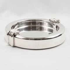 Christian Dior Modernist Silver Plate Large Cigar Ashtray Desk Tidy Catchall