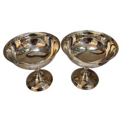 Set di 2 coupe' in argento della meta' del secolo, fabbricati in Spagna, disponibili 6 set