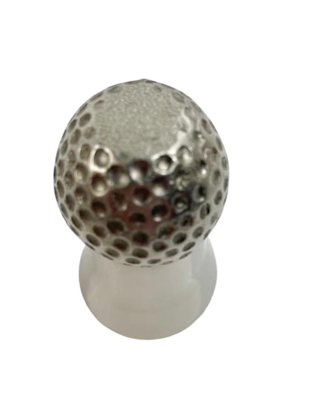 American Mid-Century Silver Plate Golf Ball Spirit Measure / Jigger For Sale