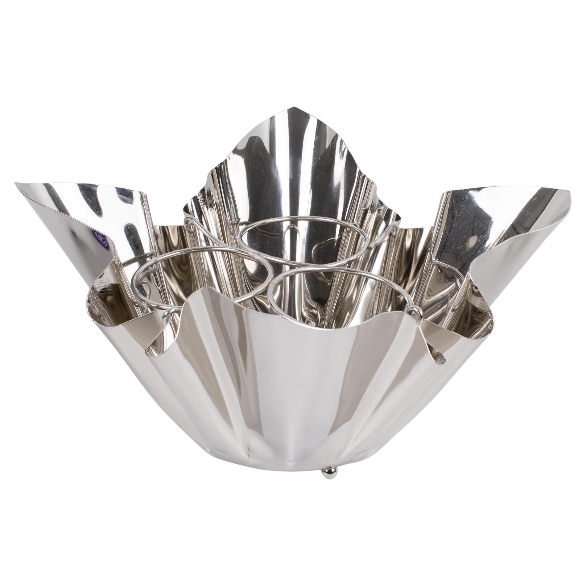 Pañuelo de plata Enfriador de vino Botella de champán Cubitera