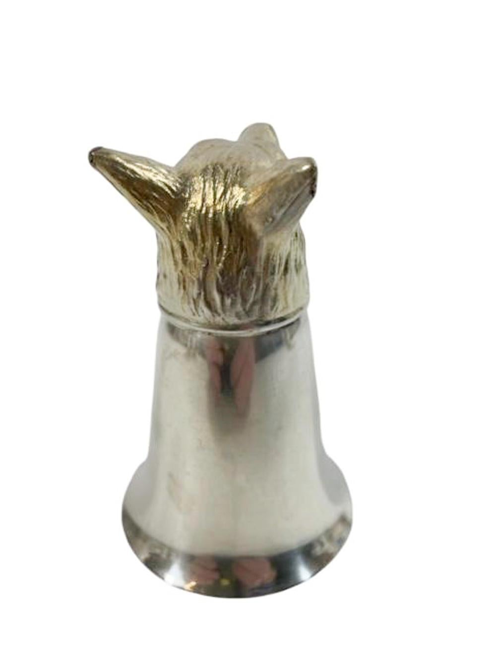 Coppa della staffa in argento di metà secolo con testa di volpe dorata (2 disponibili) in vendita 7