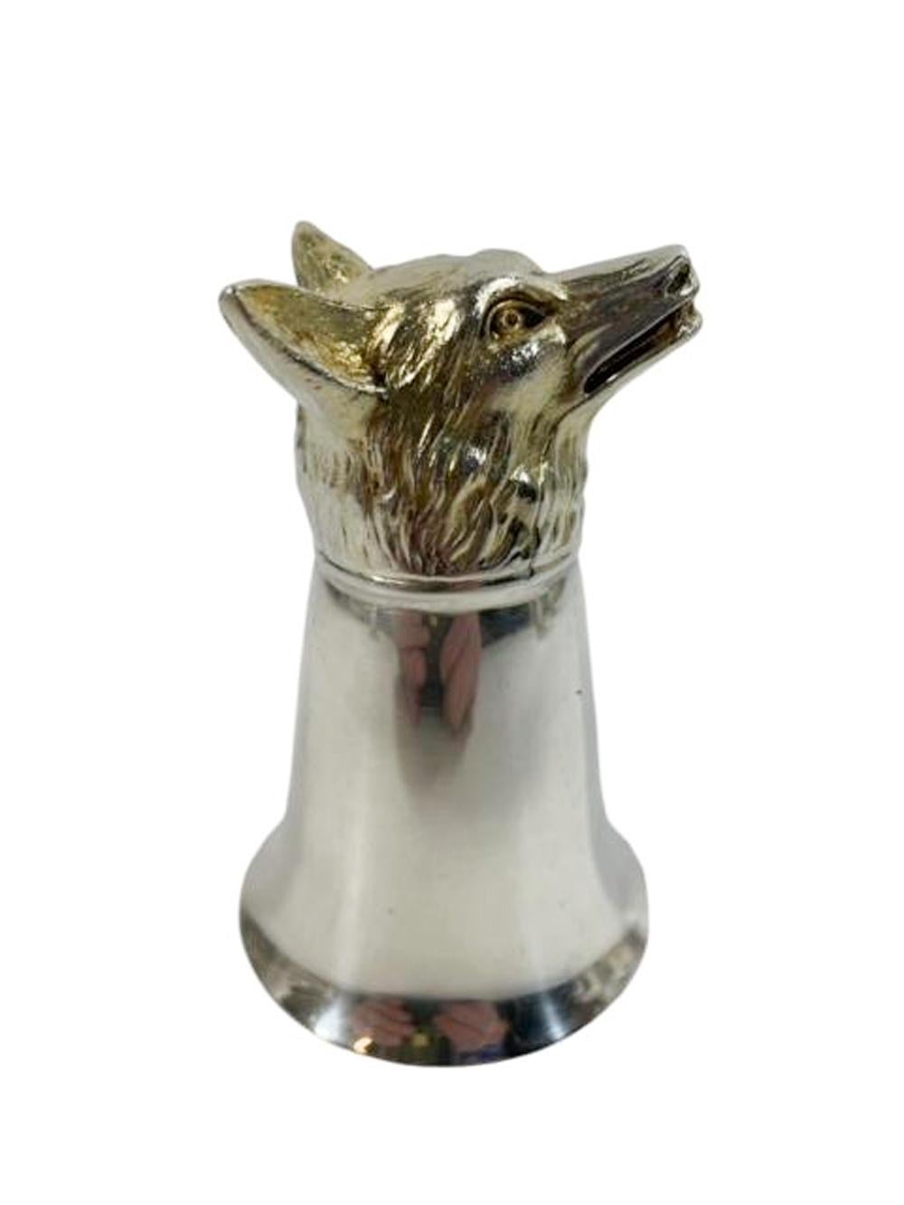 Coppa della staffa in argento di metà secolo con testa di volpe dorata (2 disponibili) in vendita 9