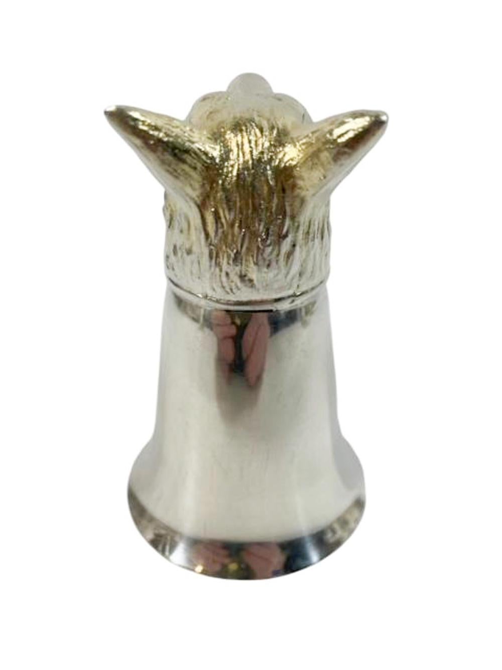 Coppa della staffa in argento di metà secolo con testa di volpe dorata (2 disponibili) in vendita 10