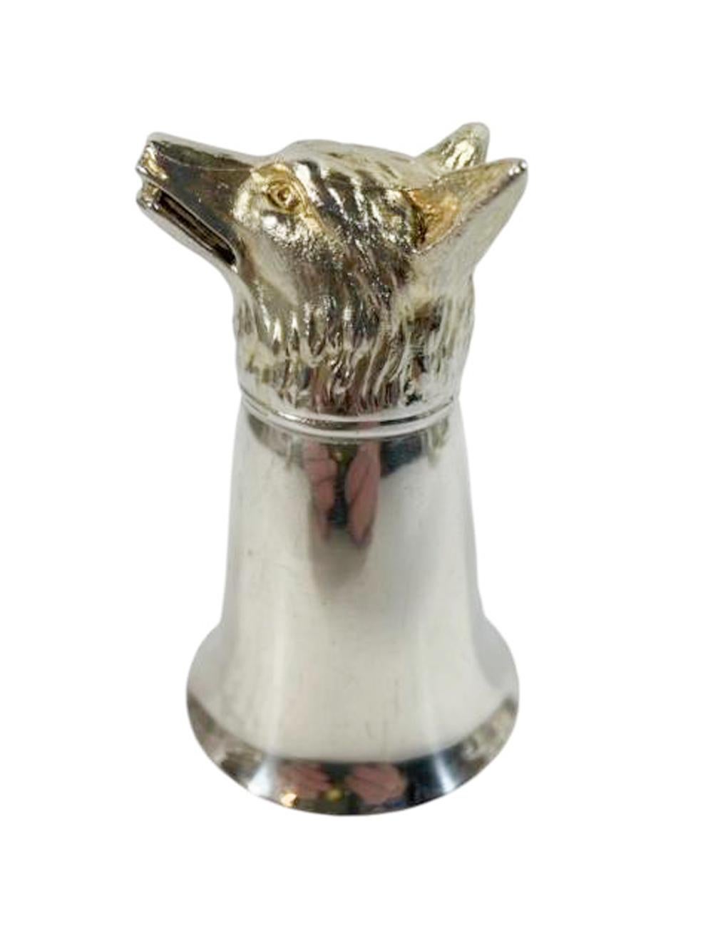 Coppa della staffa in argento di metà secolo con testa di volpe dorata (2 disponibili) in vendita 11
